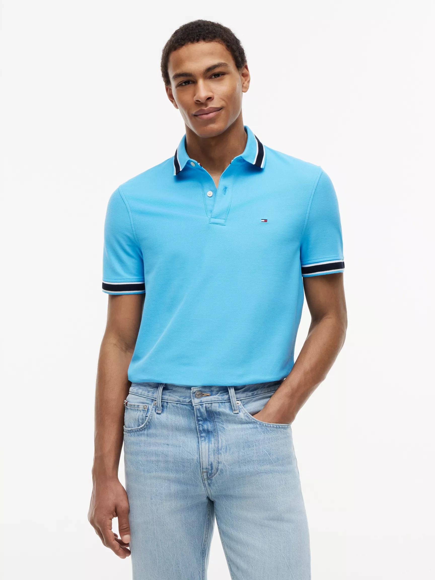 Regular Fit Tipped Wicking Polo by TOMMY HILFIGER