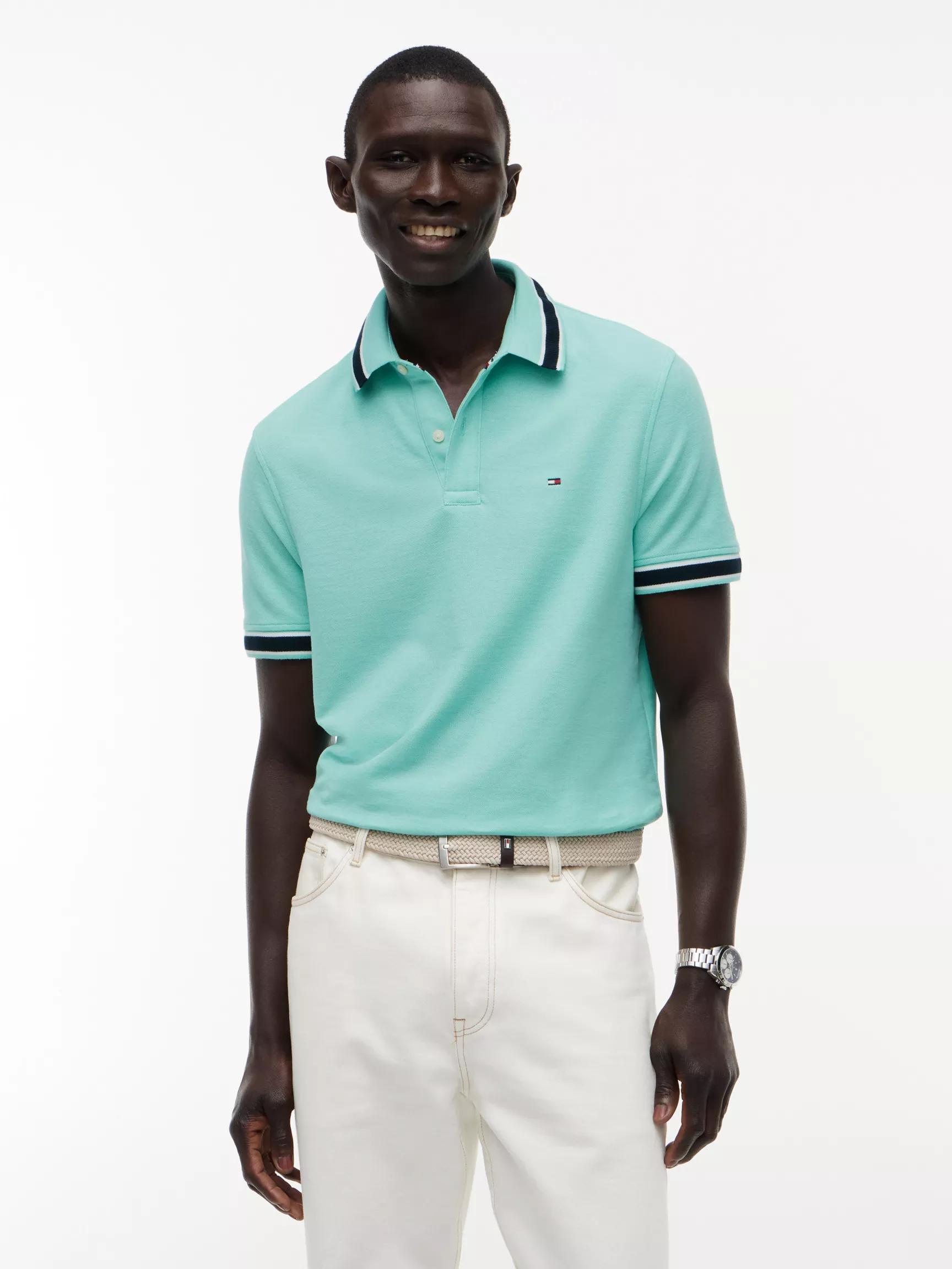 Regular Fit Tipped Wicking Polo by TOMMY HILFIGER