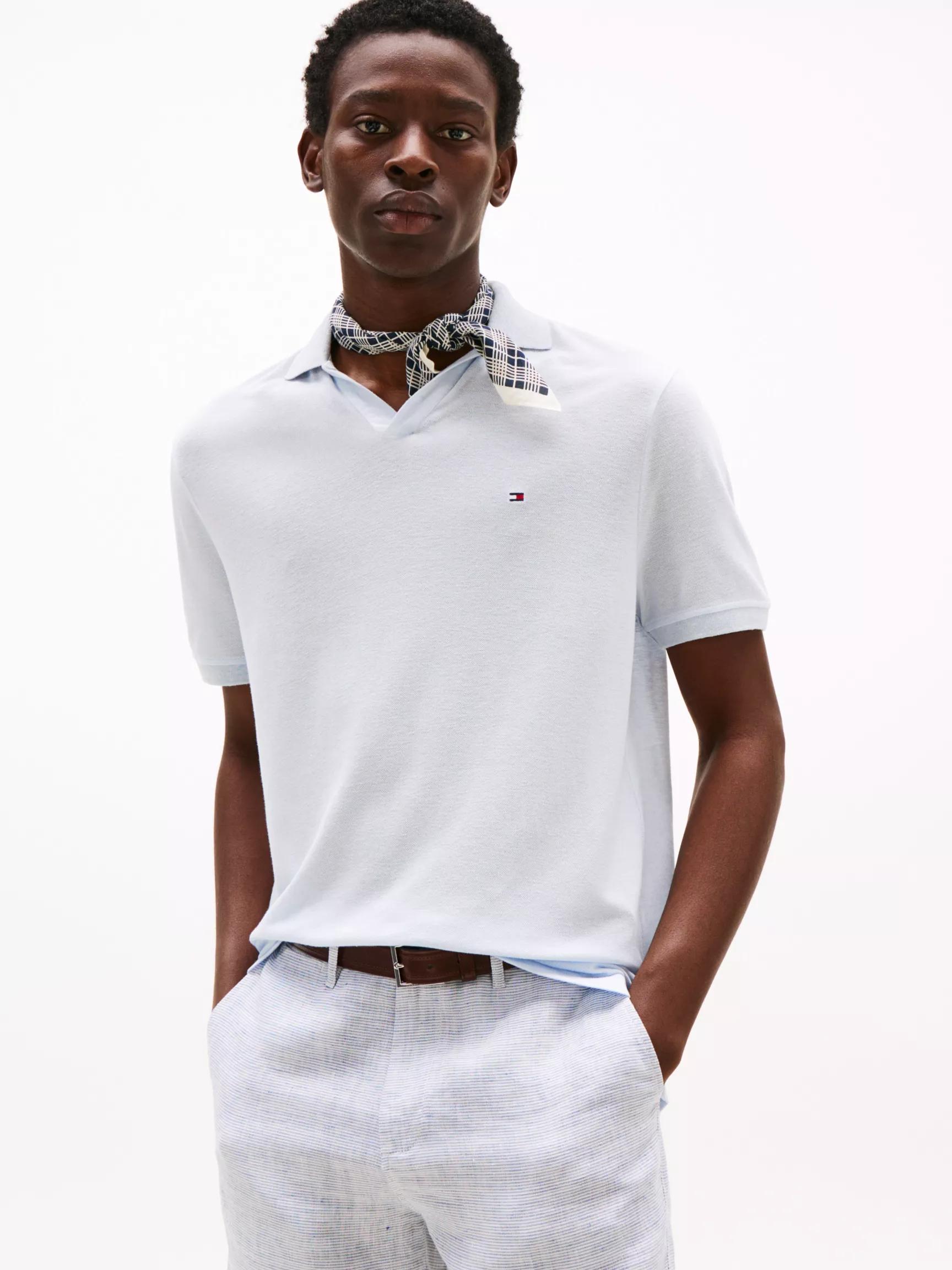 Regular Fit Two-Tone Open-Collar Polo by TOMMY HILFIGER