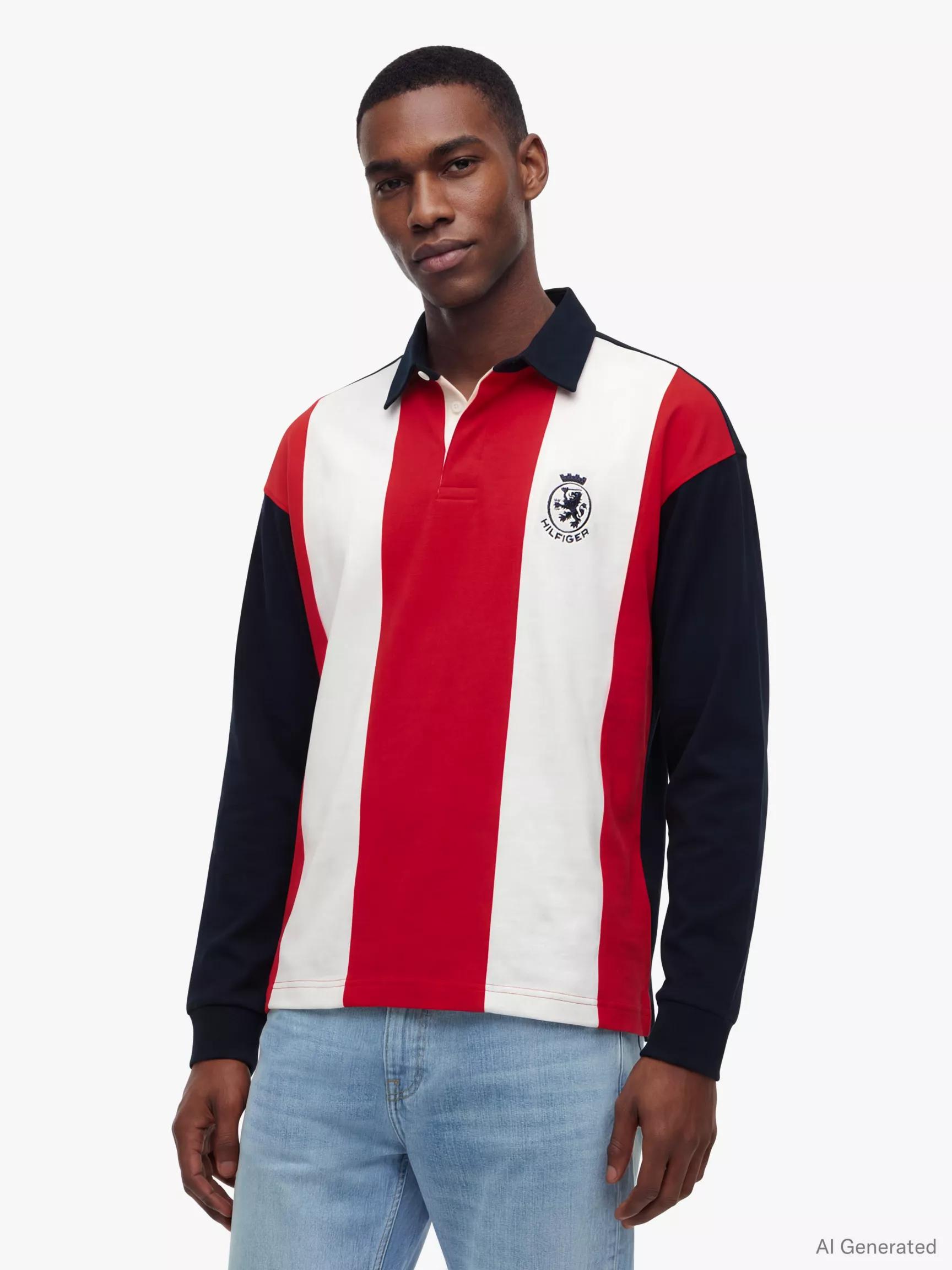 Relaxed Fit Colorblock Rugby Polo by TOMMY HILFIGER