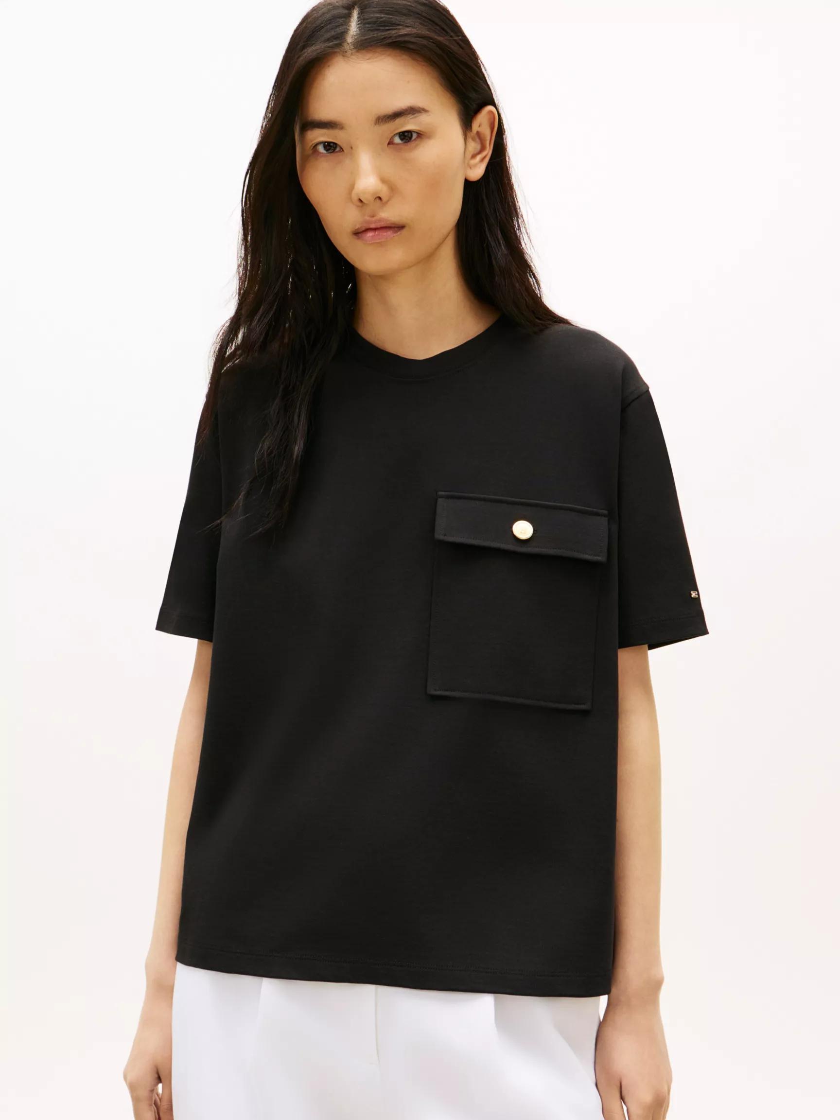 Relaxed Fit Gold-Button Pocket T-Shirt by TOMMY HILFIGER