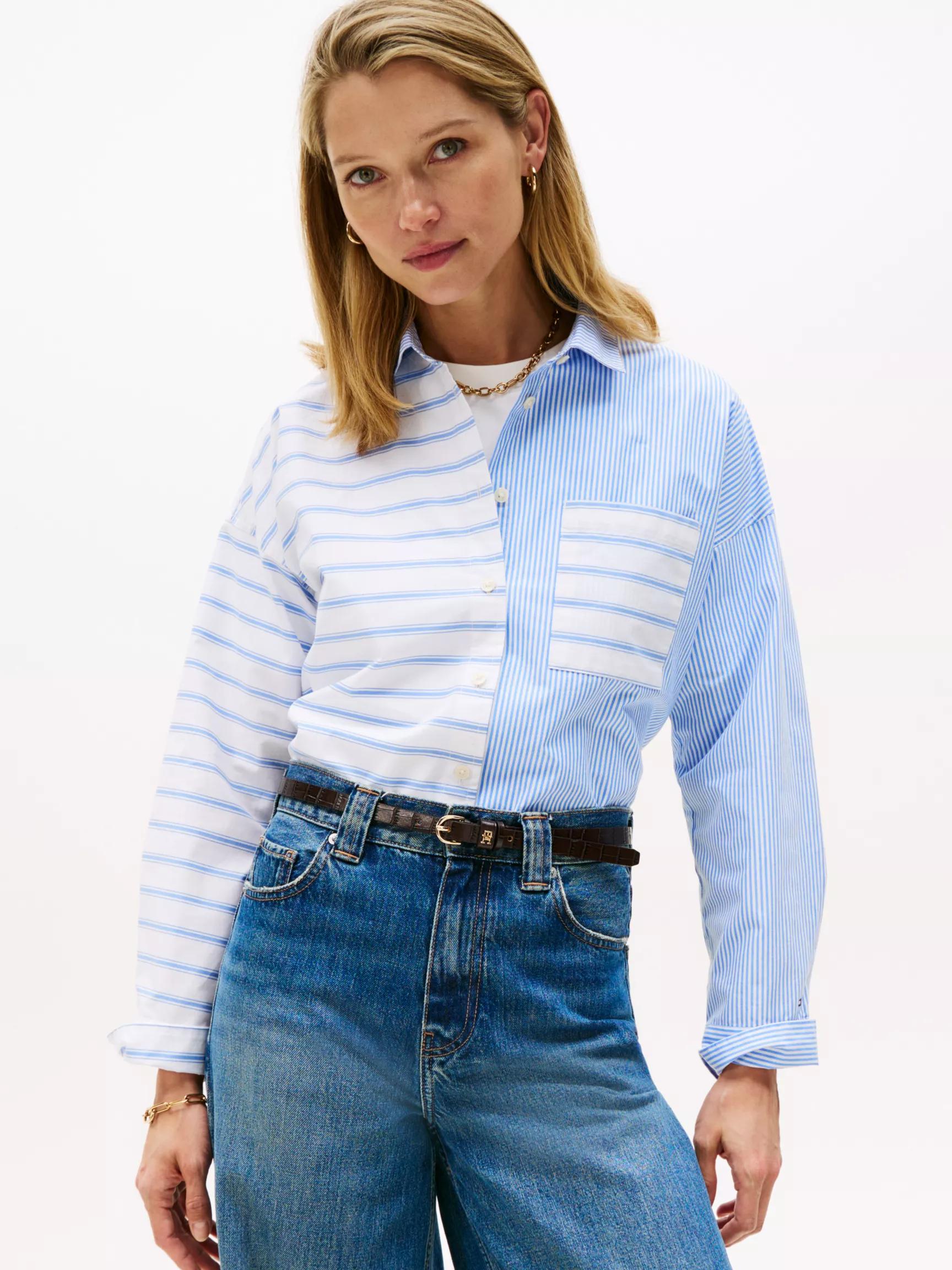 Relaxed Fit Mix Stripe Poplin Shirt by TOMMY HILFIGER