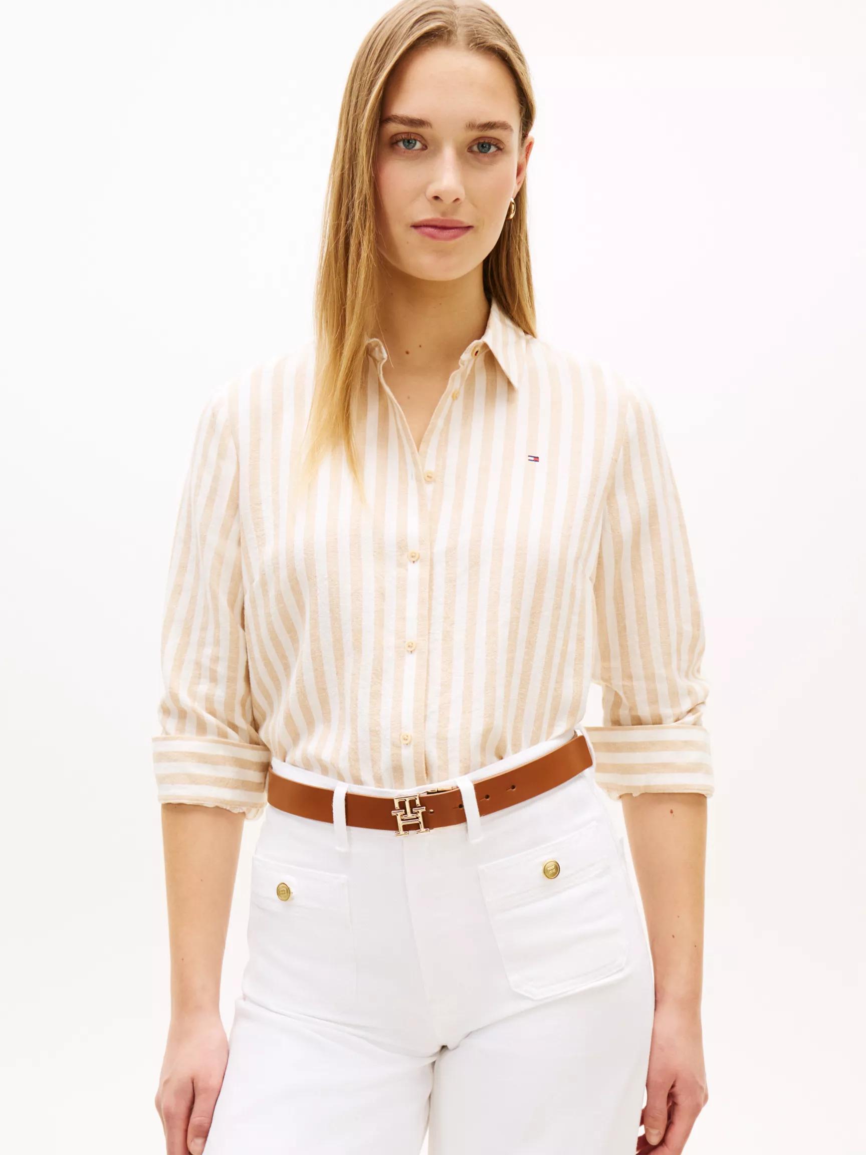 Relaxed Fit Stripe Linen-Blend Shirt by TOMMY HILFIGER