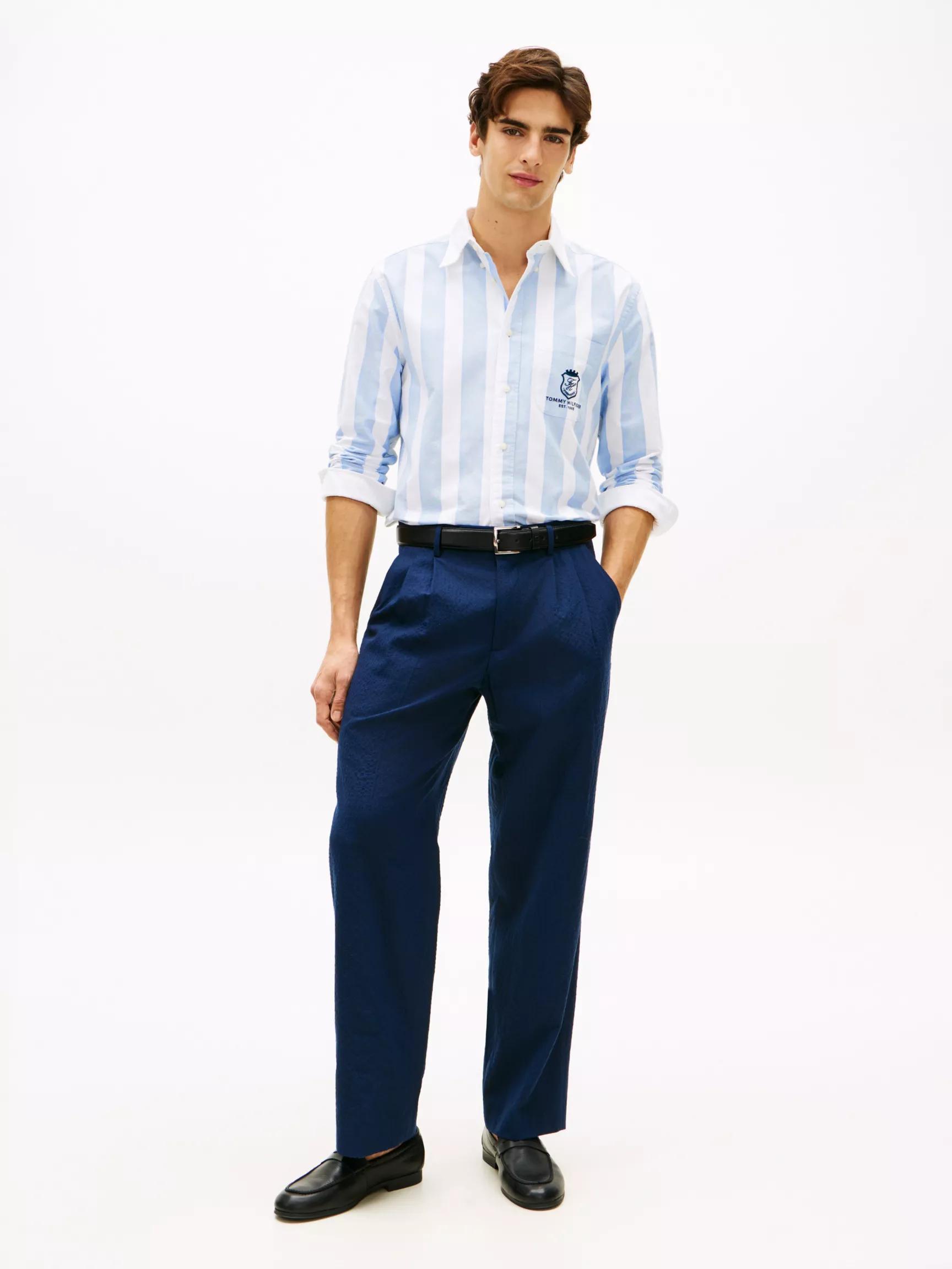 Relaxed Light Wool-Blend Seersucker Pant by TOMMY HILFIGER