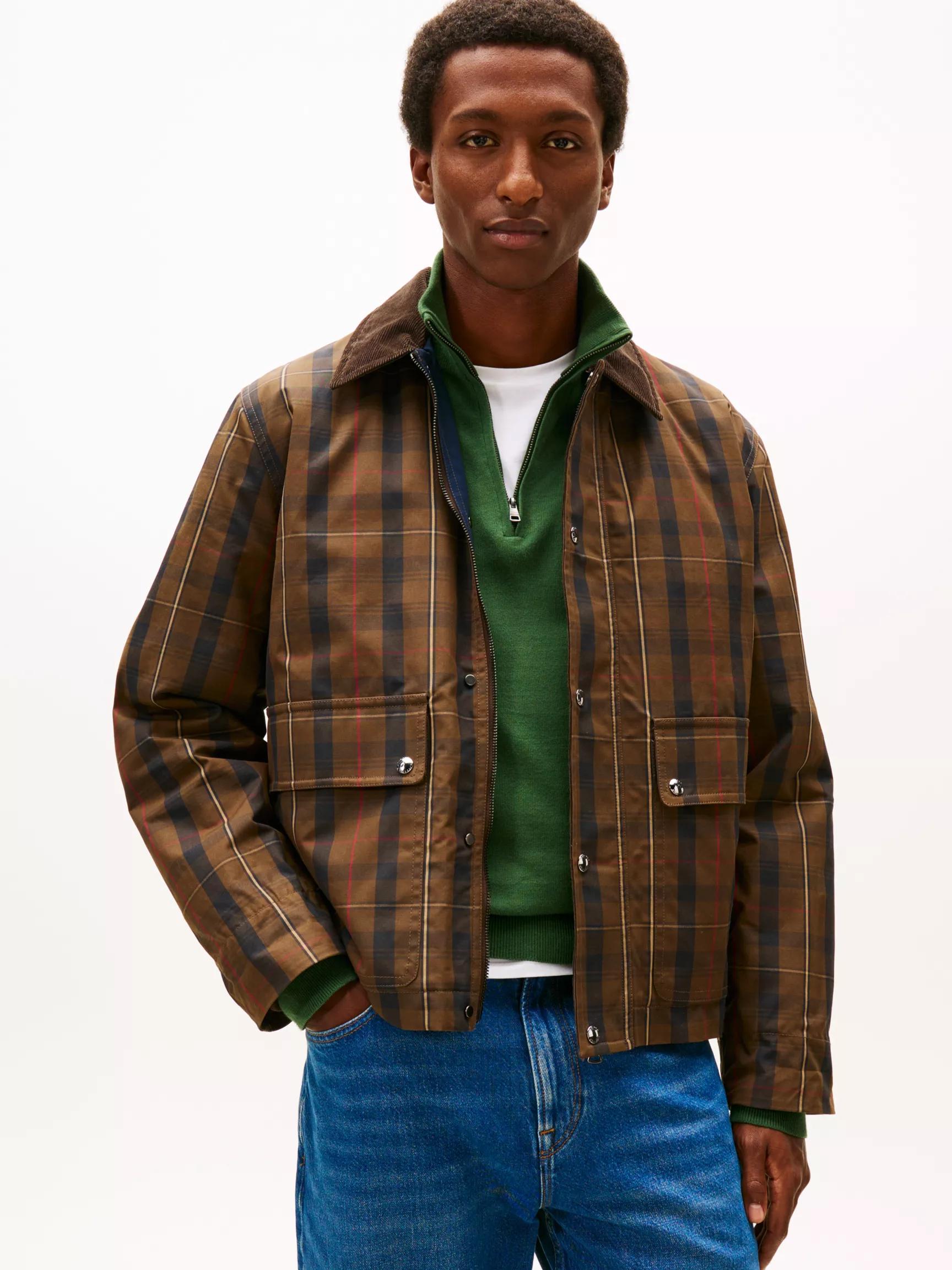 Relaxed Waxed Plaid Barn Jacket by TOMMY HILFIGER