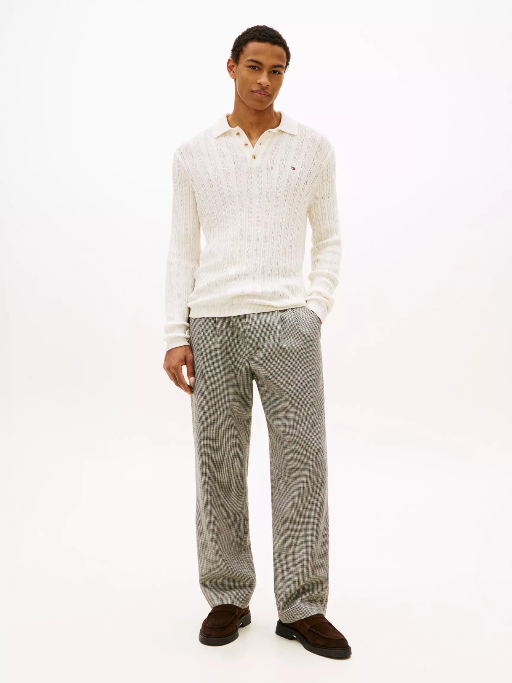 Relaxed Wool Flannel Houndstooth Pant by TOMMY HILFIGER