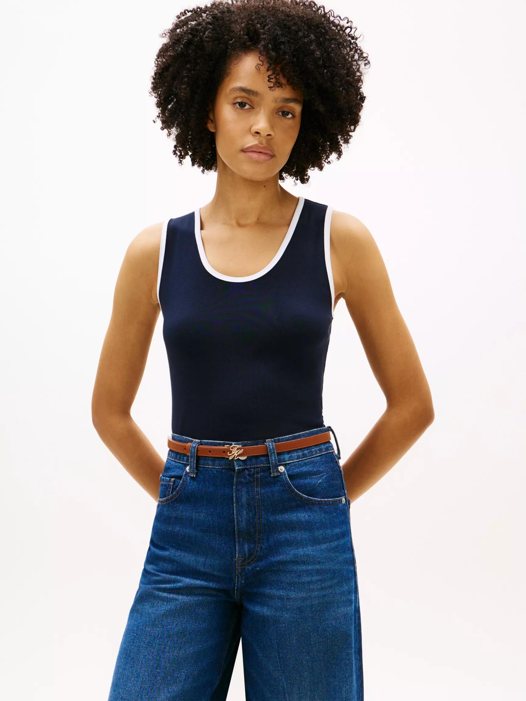 Ribbed V-Neck Tank Top by TOMMY HILFIGER