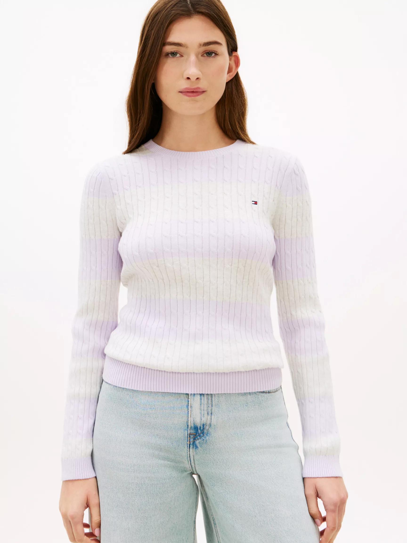Rugby Stripe Cable Knit Sweater by TOMMY HILFIGER