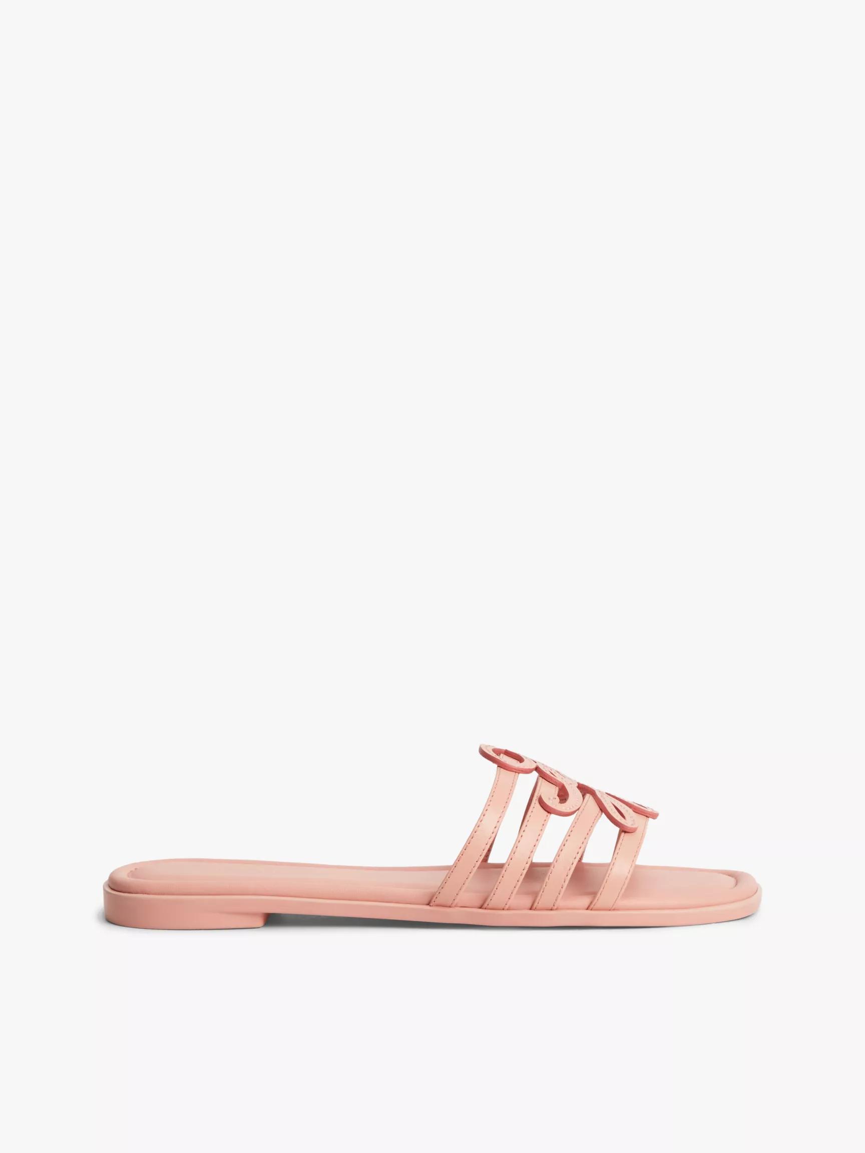Script Monogram Leather Slide Sandal by TOMMY HILFIGER