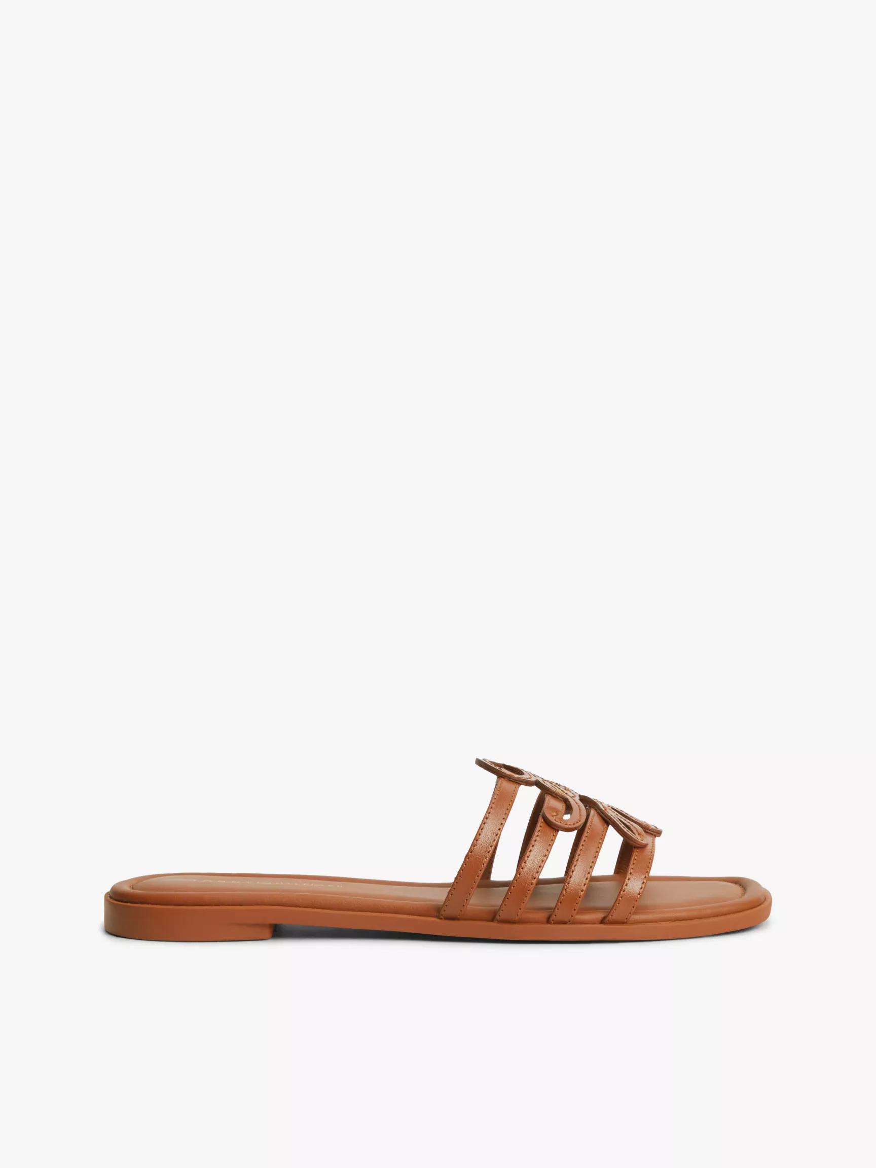 Script Monogram Leather Slide Sandal by TOMMY HILFIGER