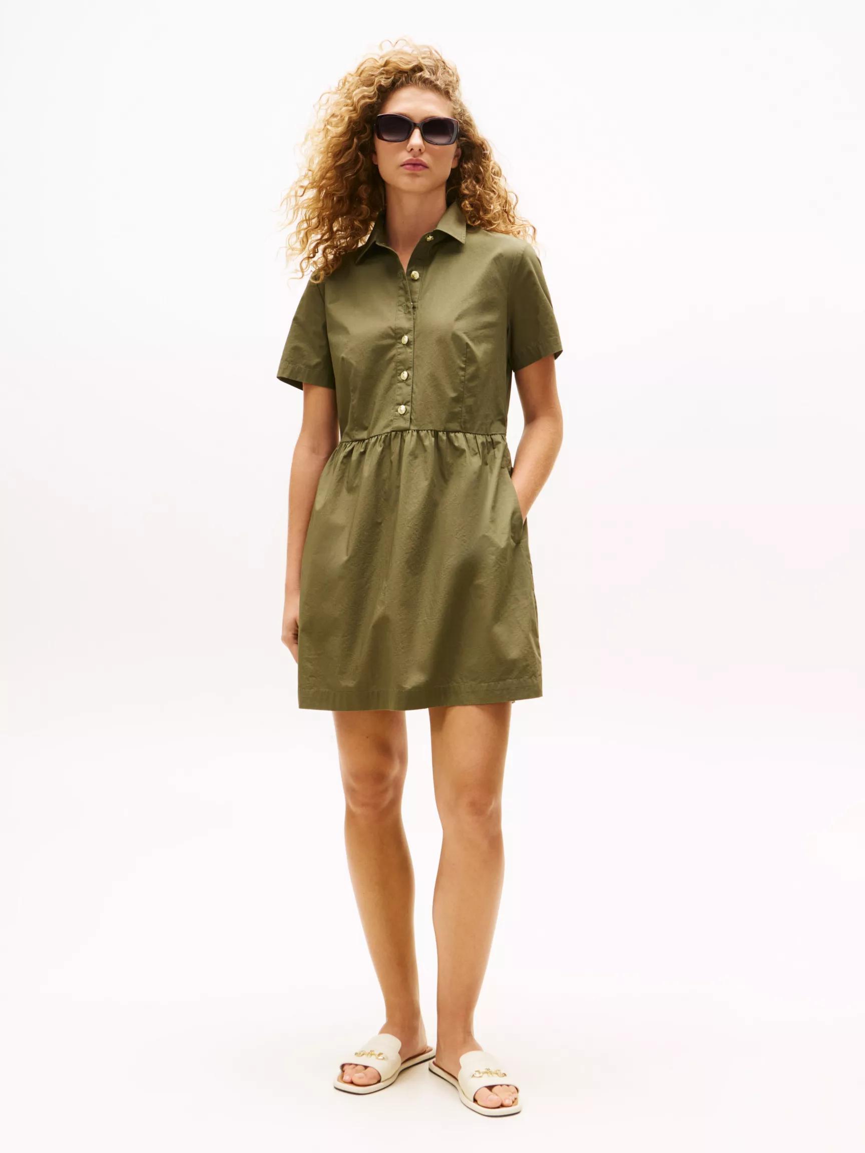 Short-Sleeve Gold-Button Dress by TOMMY HILFIGER