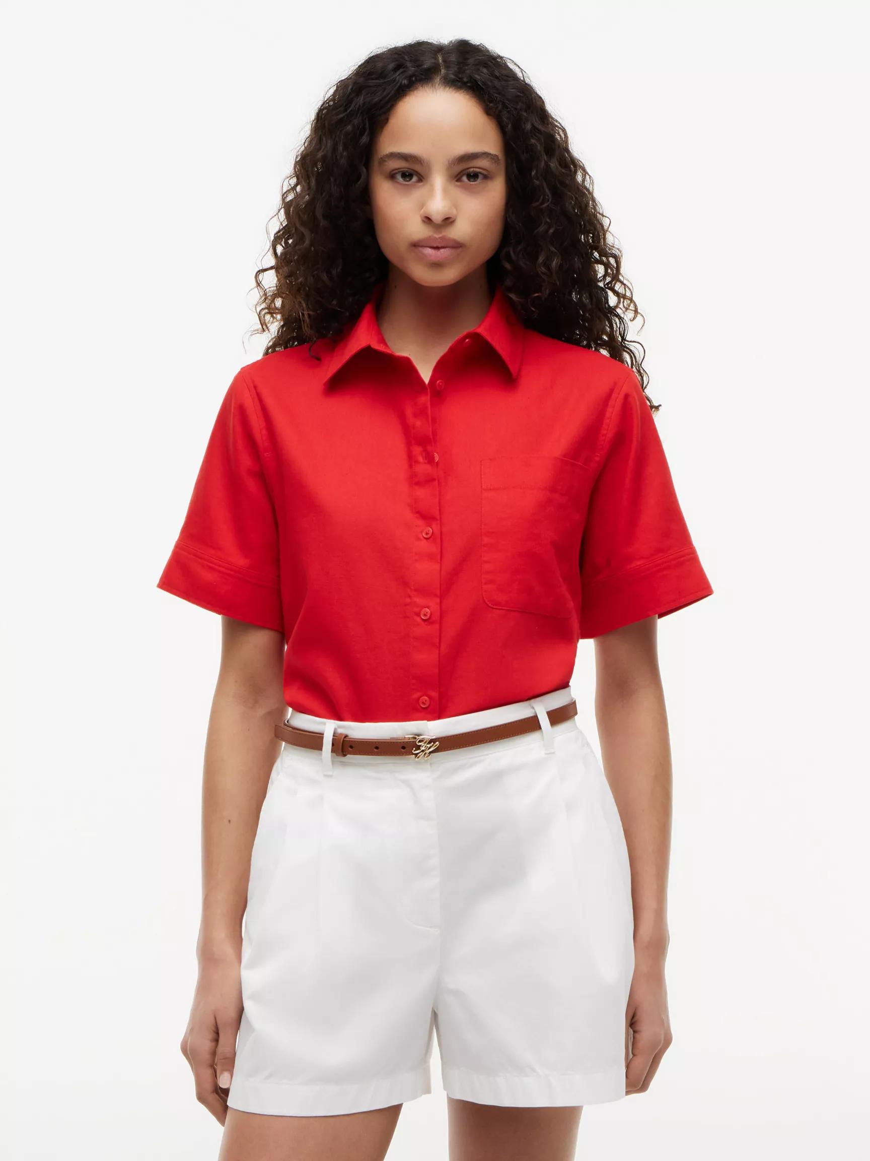 Short-Sleeve Linen-Blend Shirt by TOMMY HILFIGER