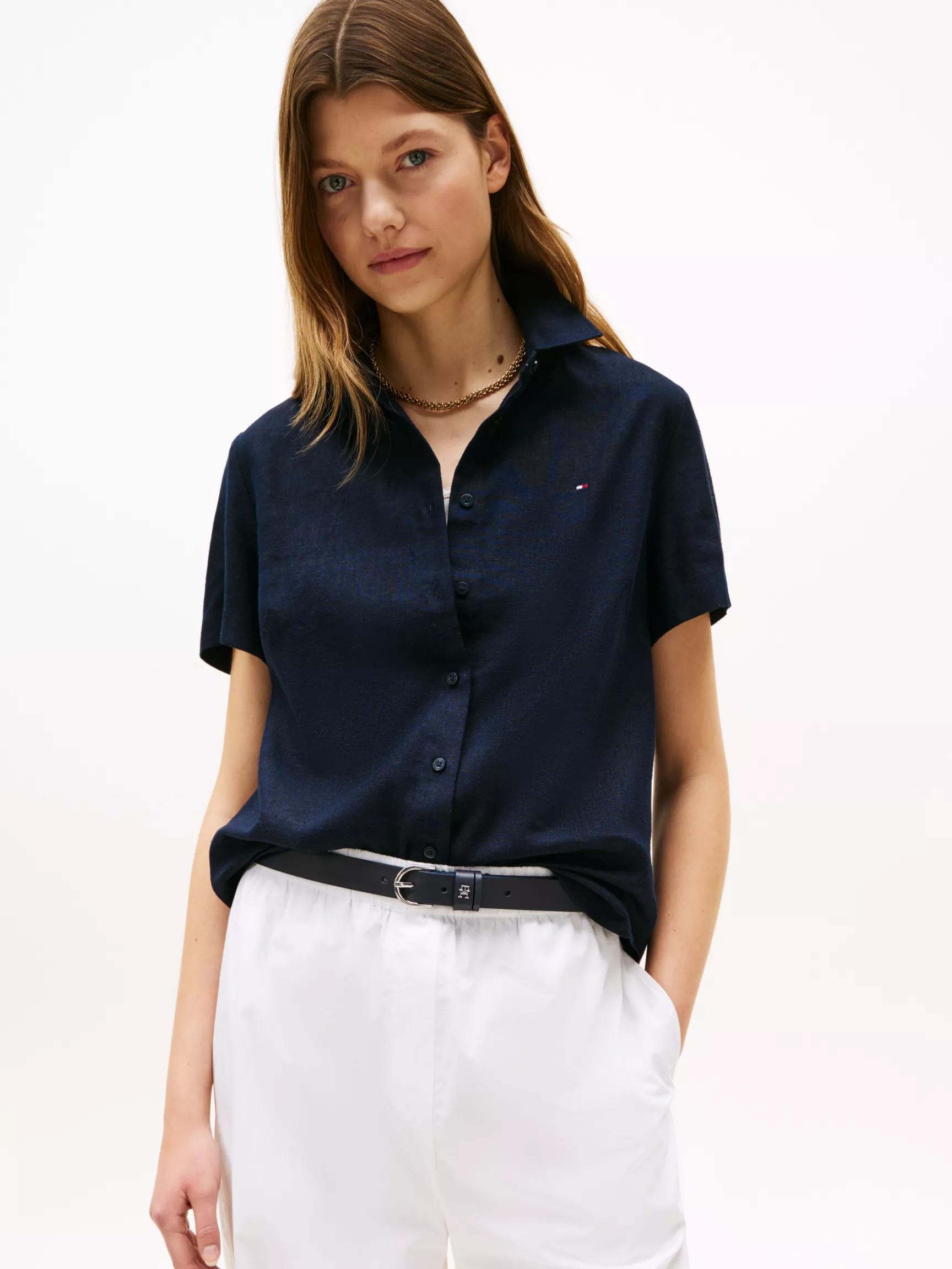 Short-Sleeve Linen-Blend Shirt by TOMMY HILFIGER