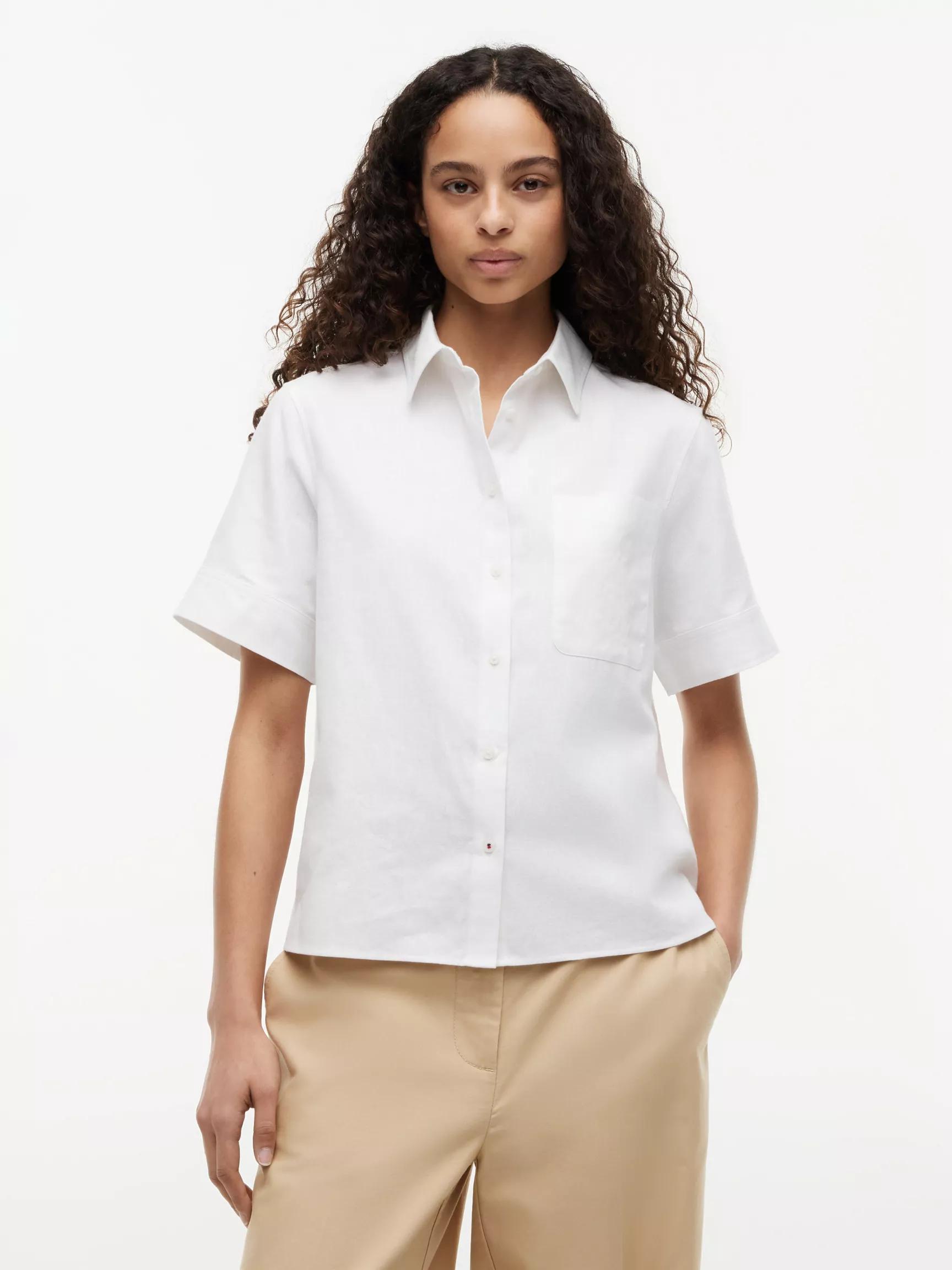 Short-Sleeve Linen-Blend Shirt by TOMMY HILFIGER