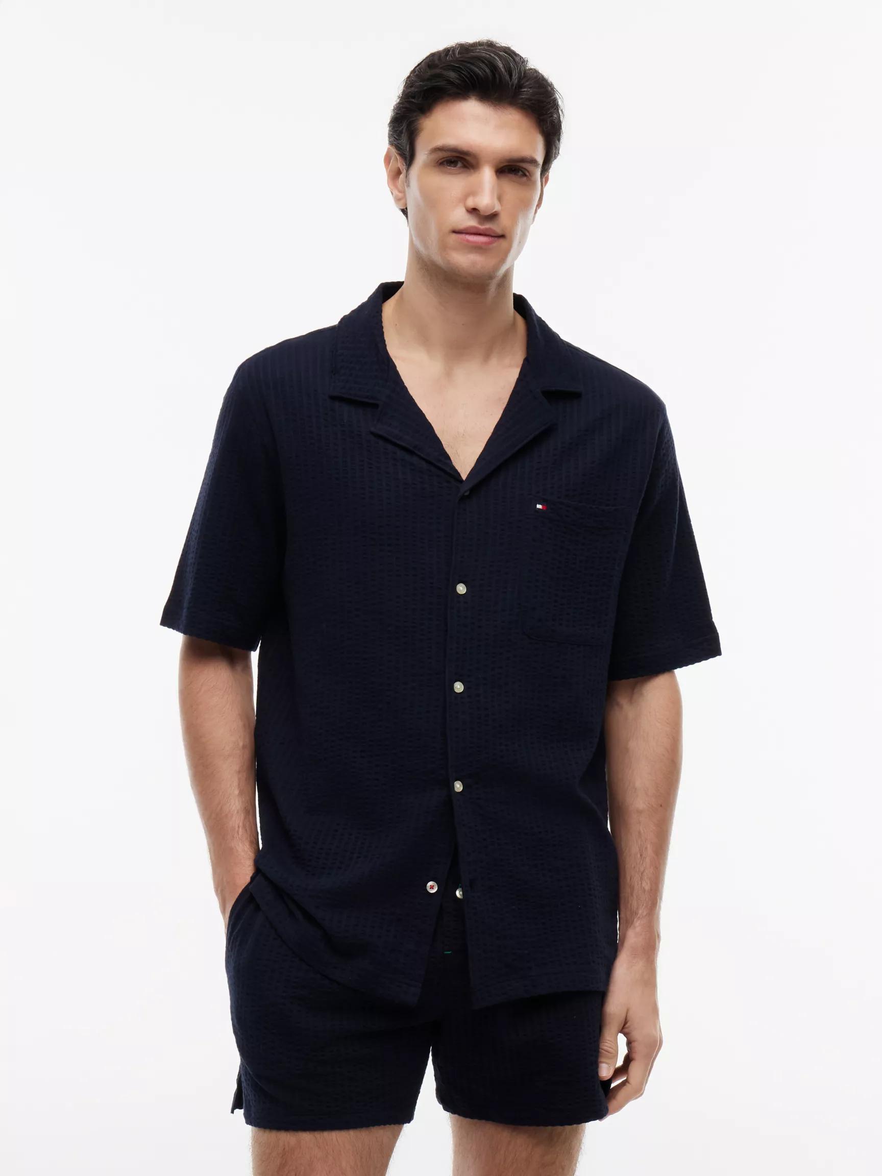 Short-Sleeve Seersucker Sleep Shirt by TOMMY HILFIGER