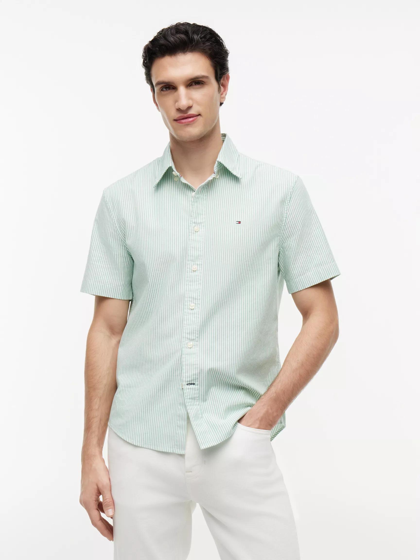 Short-Sleeve Striped Oxford Shirt by TOMMY HILFIGER