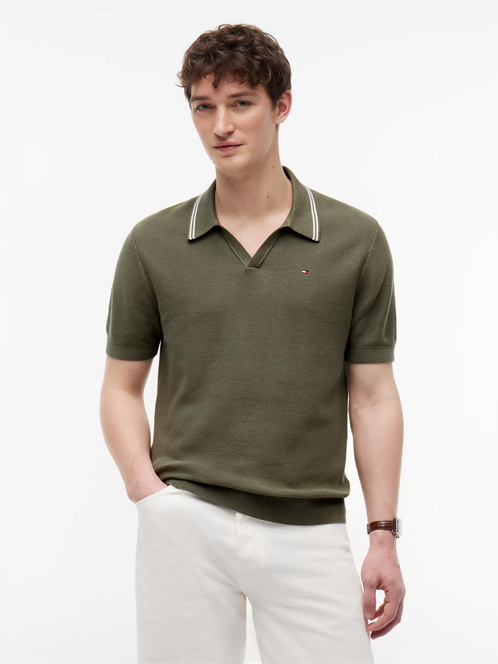 Short-Sleeve Tipped Sweater Polo by TOMMY HILFIGER