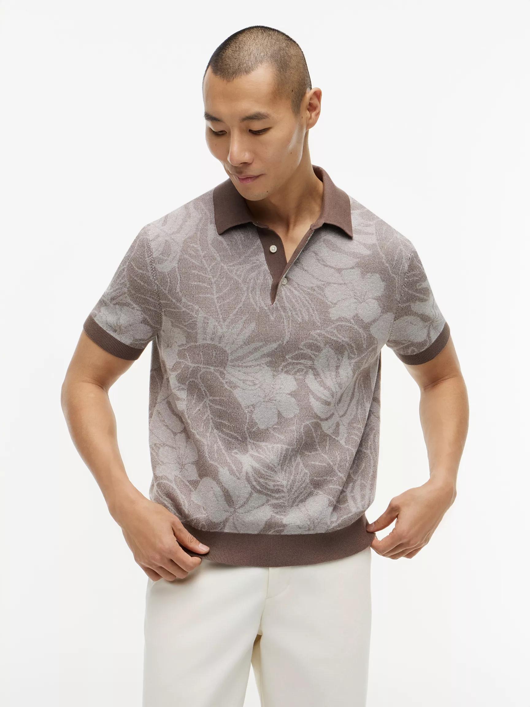Short-Sleeve Tropical Print Sweater Polo by TOMMY HILFIGER