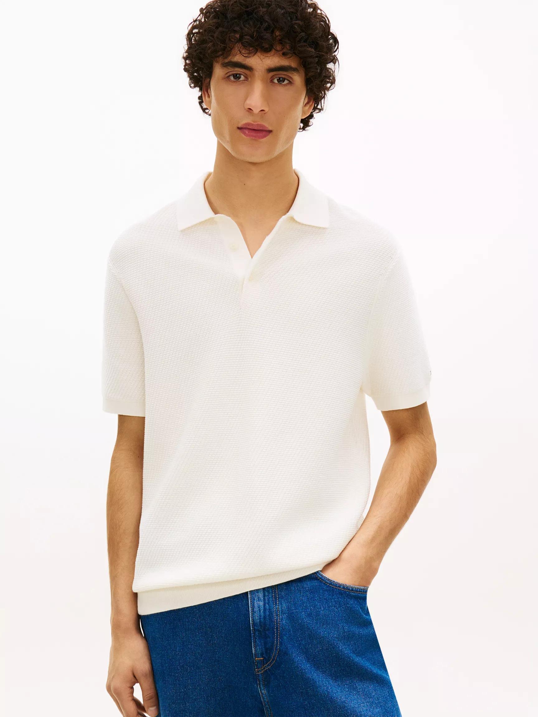 Short-Sleeve Waffled Sweater Polo by TOMMY HILFIGER
