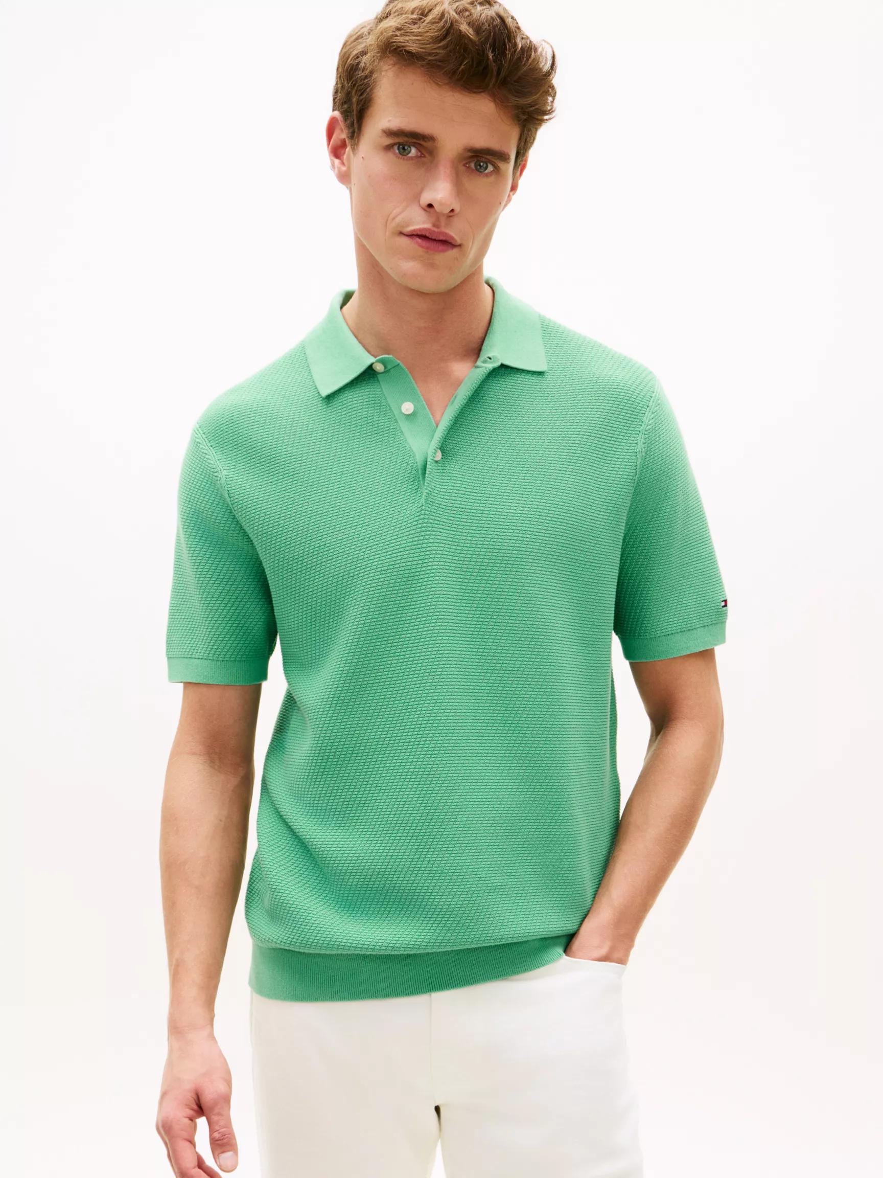 Short-Sleeve Waffled Sweater Polo by TOMMY HILFIGER