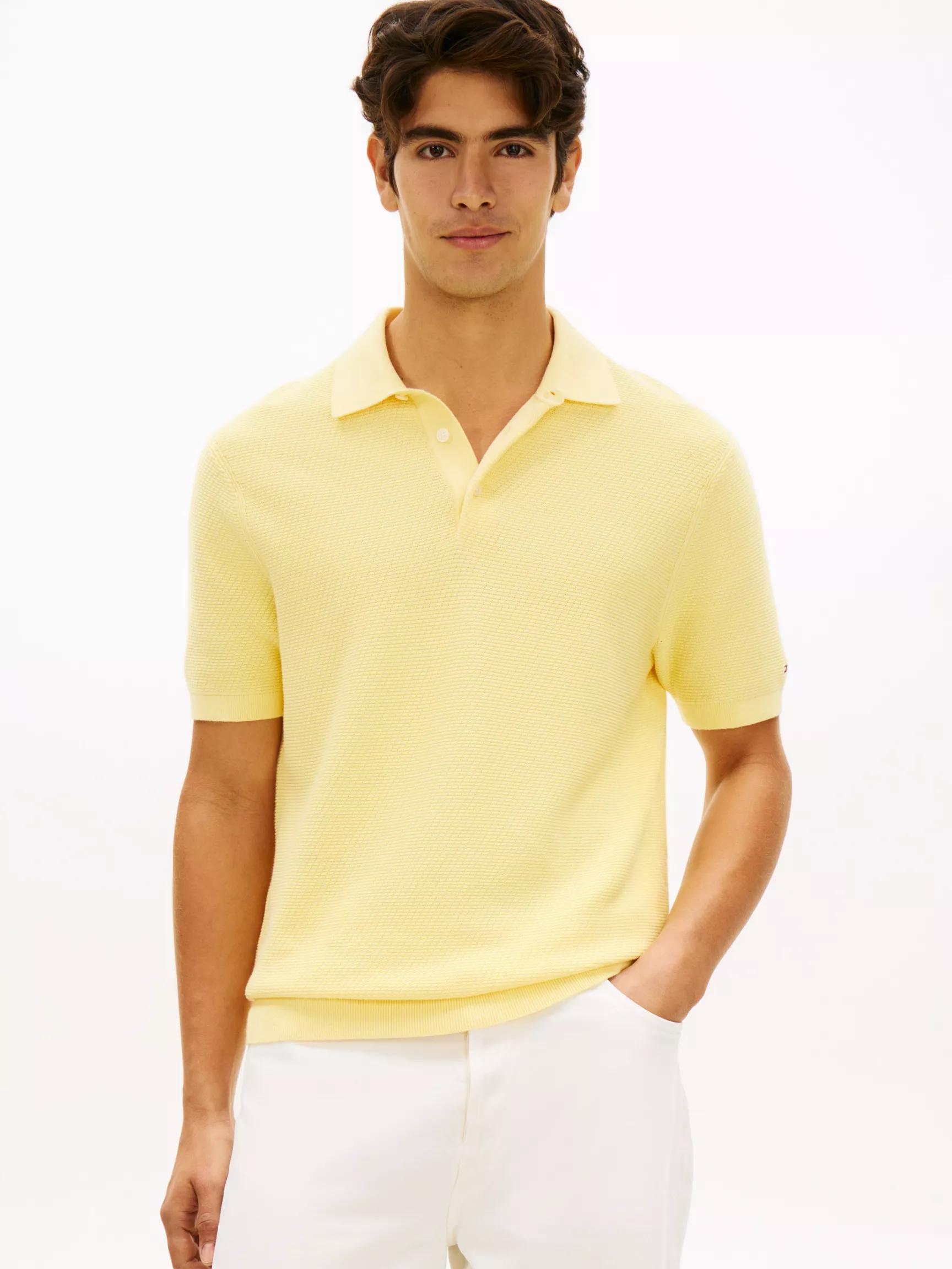 Short-Sleeve Waffled Sweater Polo by TOMMY HILFIGER