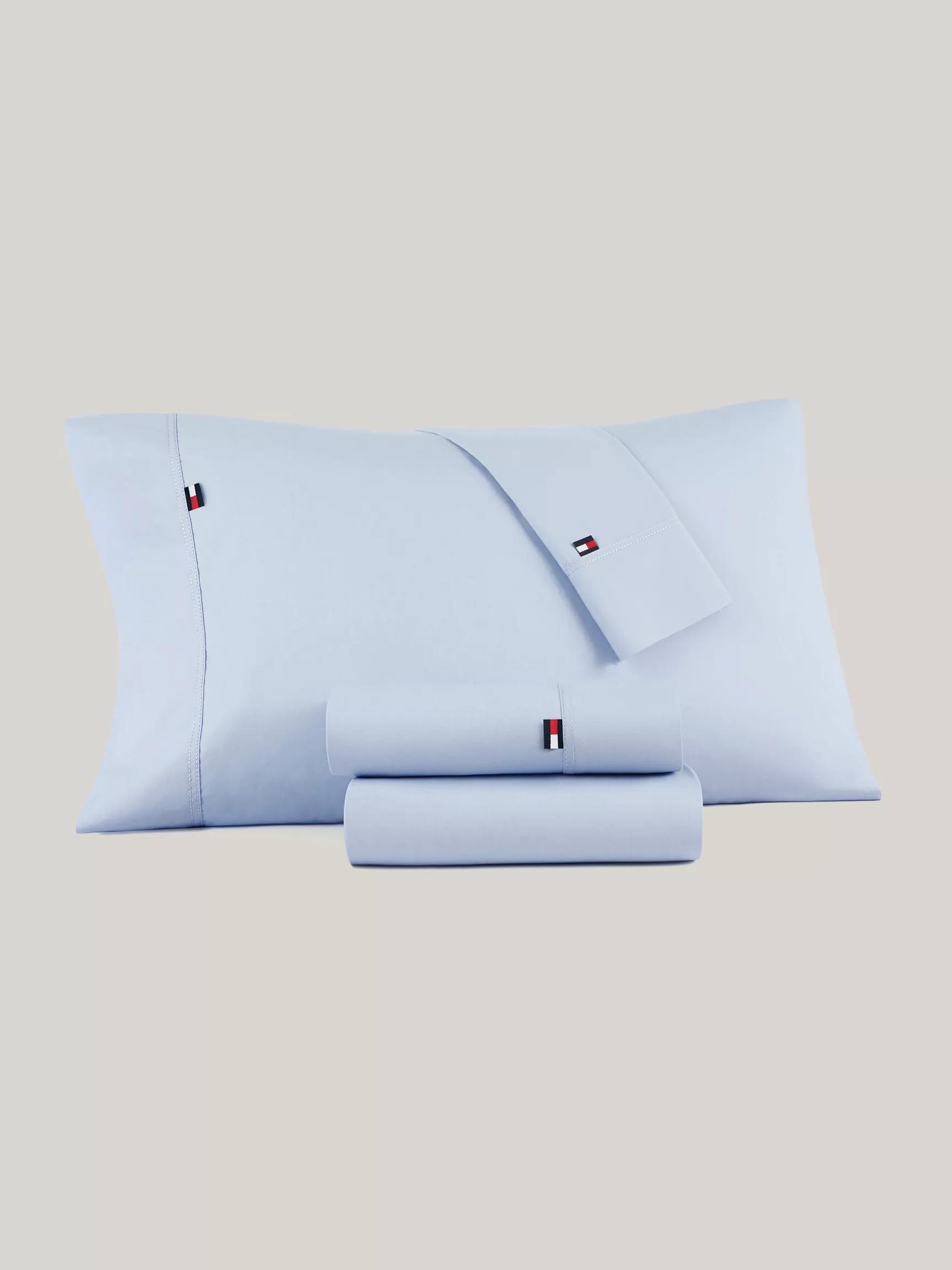 Signature Solid Light Blue Pillowcase Set by TOMMY HILFIGER