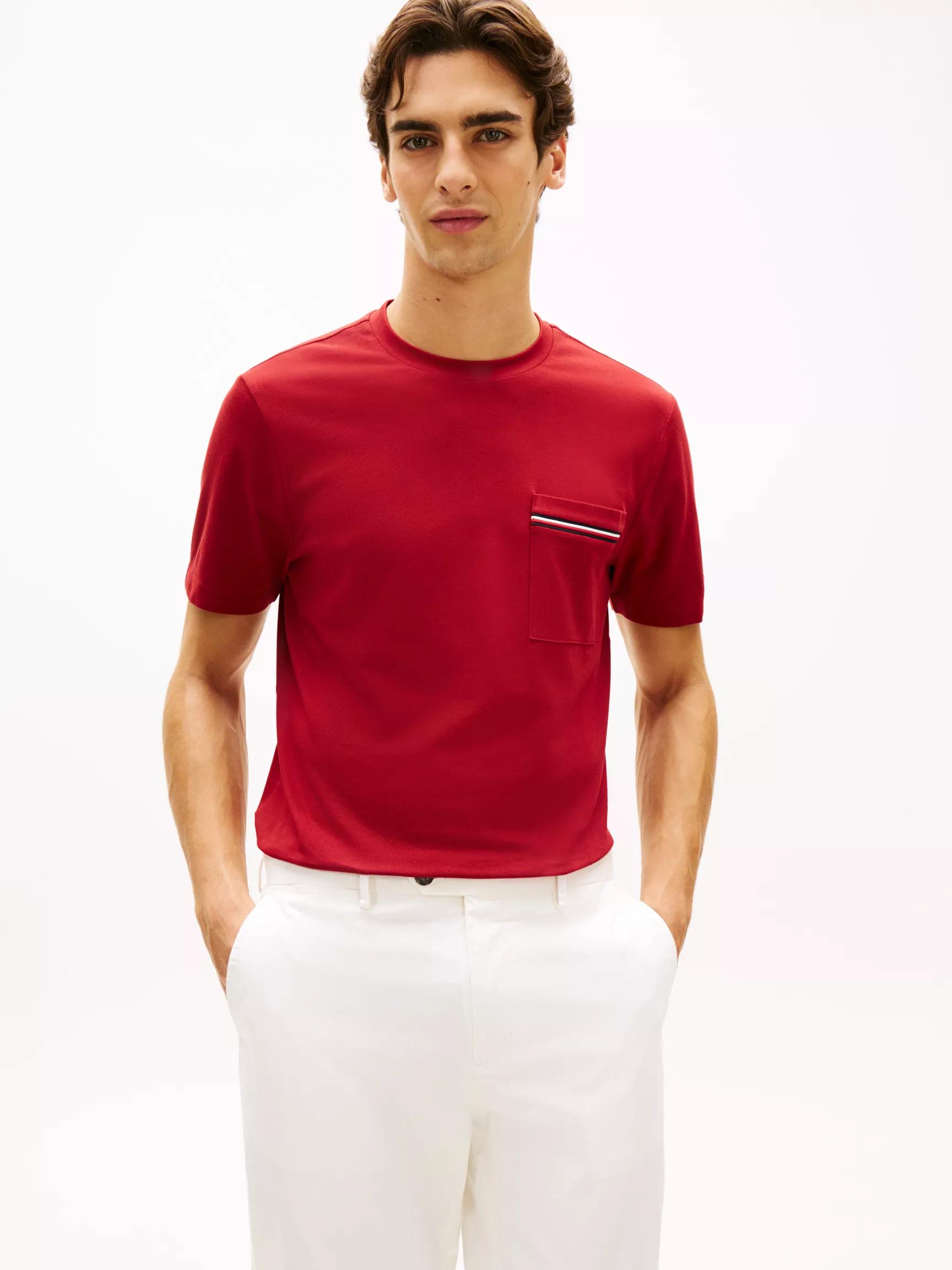 Signature Stripe Pocket Pique T-Shirt by TOMMY HILFIGER