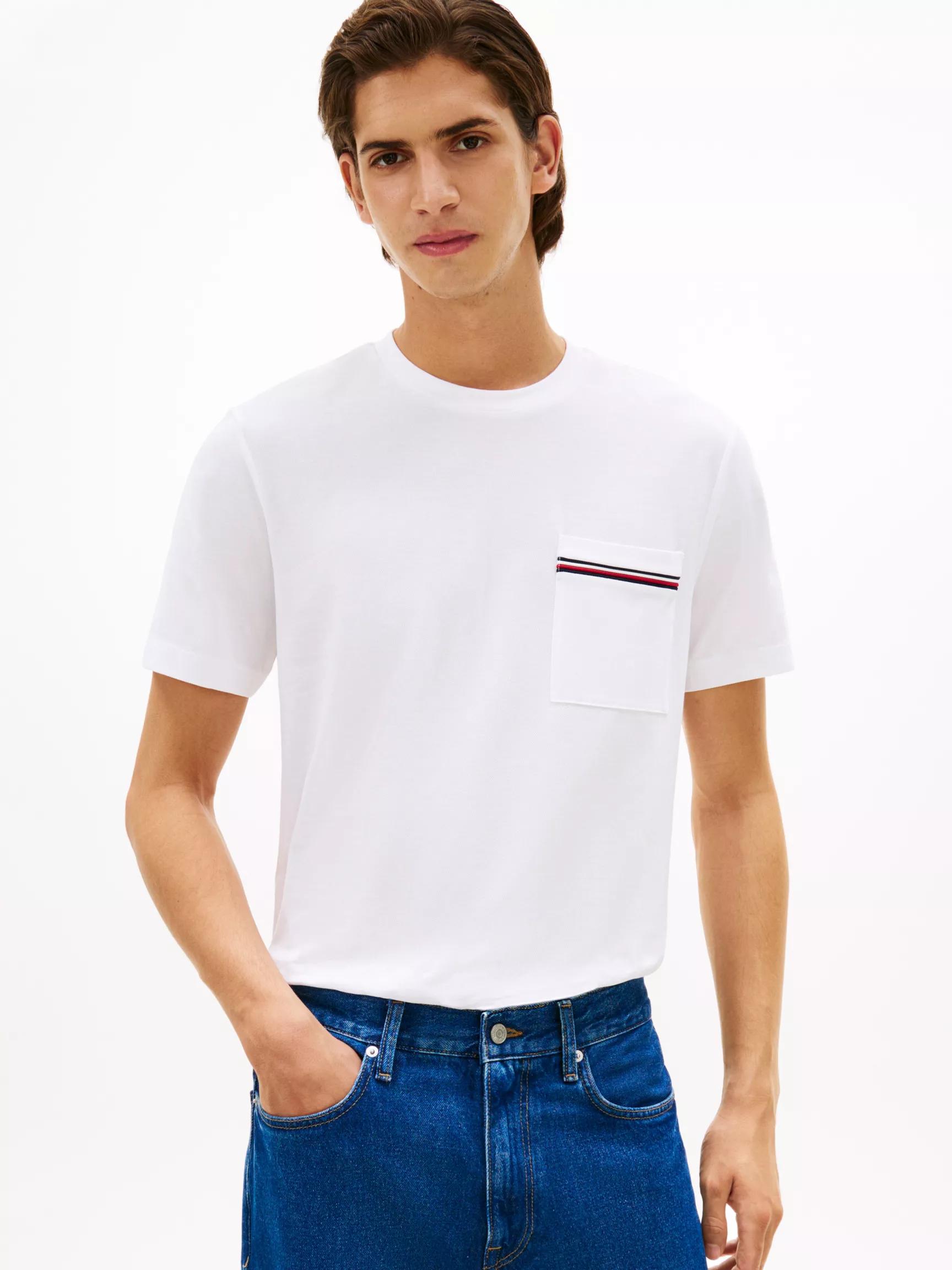 Signature Stripe Pocket Pique T-Shirt by TOMMY HILFIGER