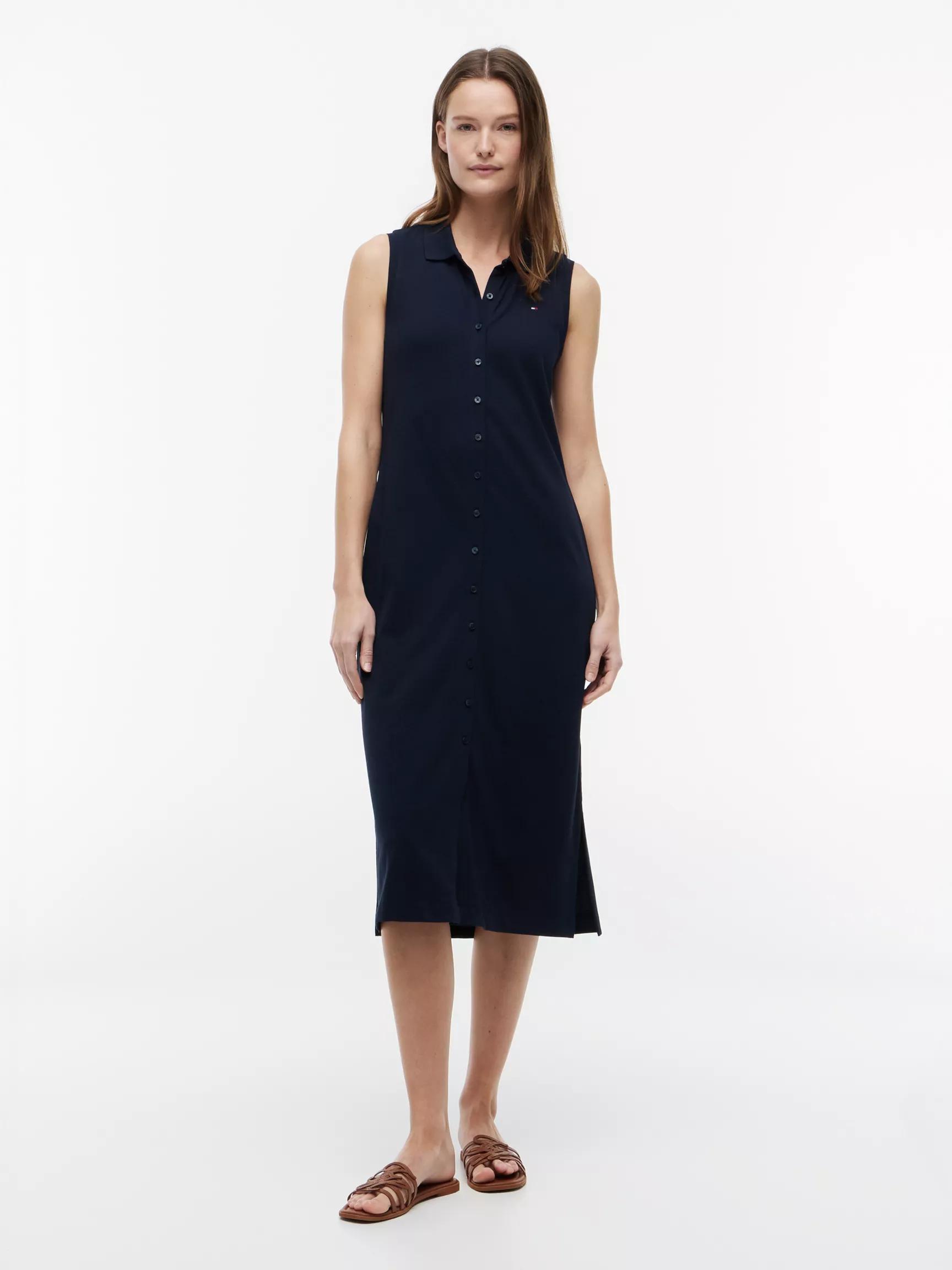 Sleeveless Pique Midi Polo Dress by TOMMY HILFIGER