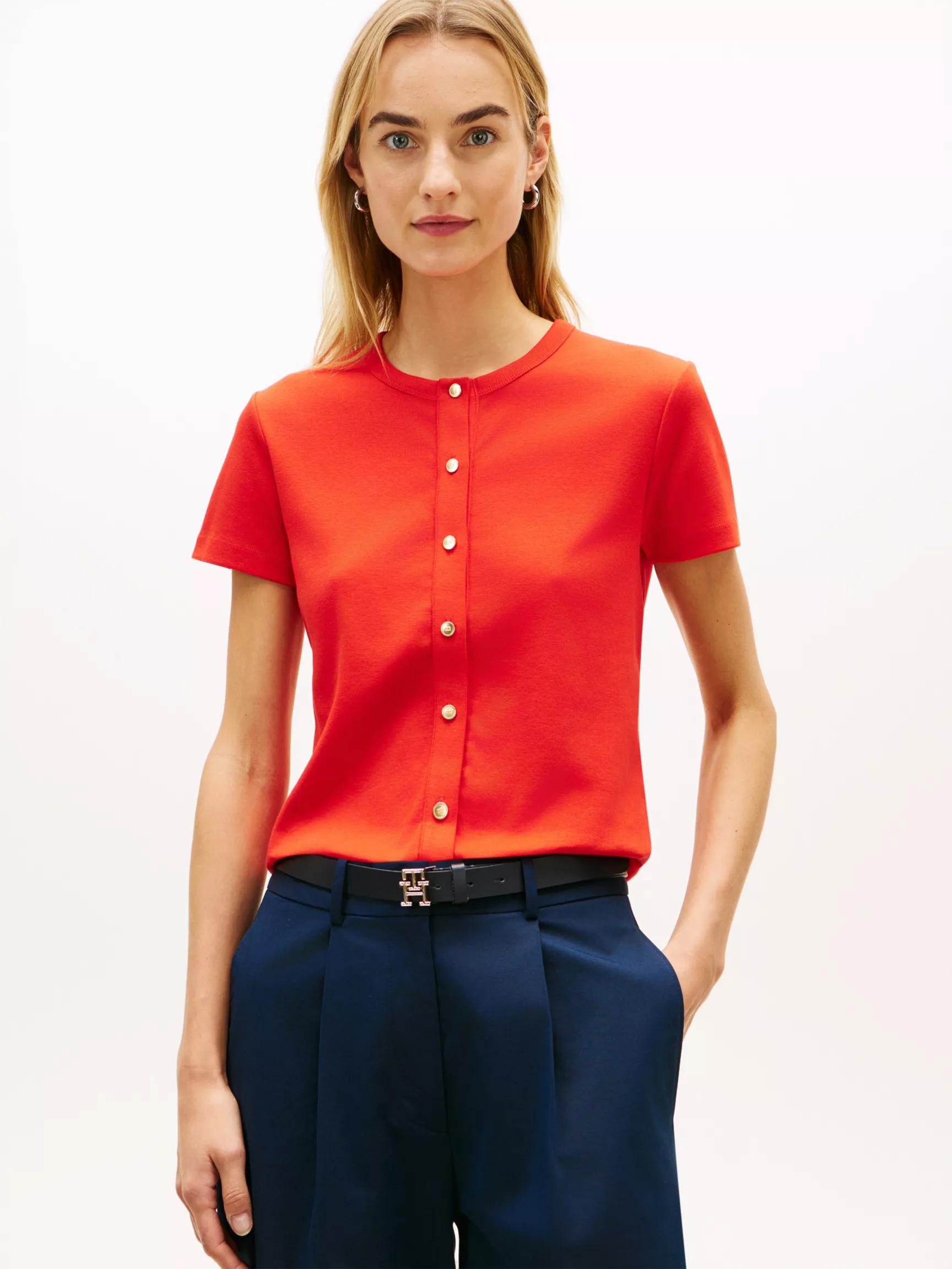 Slim Fit Button-Up T-Shirt by TOMMY HILFIGER