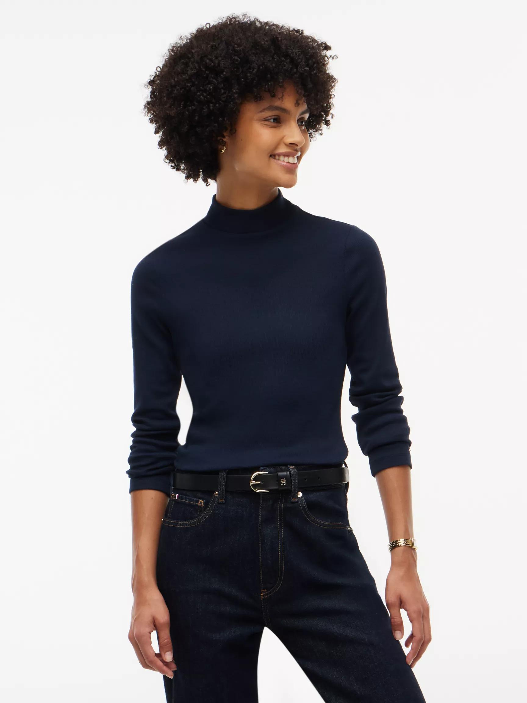 Slim Fit Mockneck T-Shirt by TOMMY HILFIGER