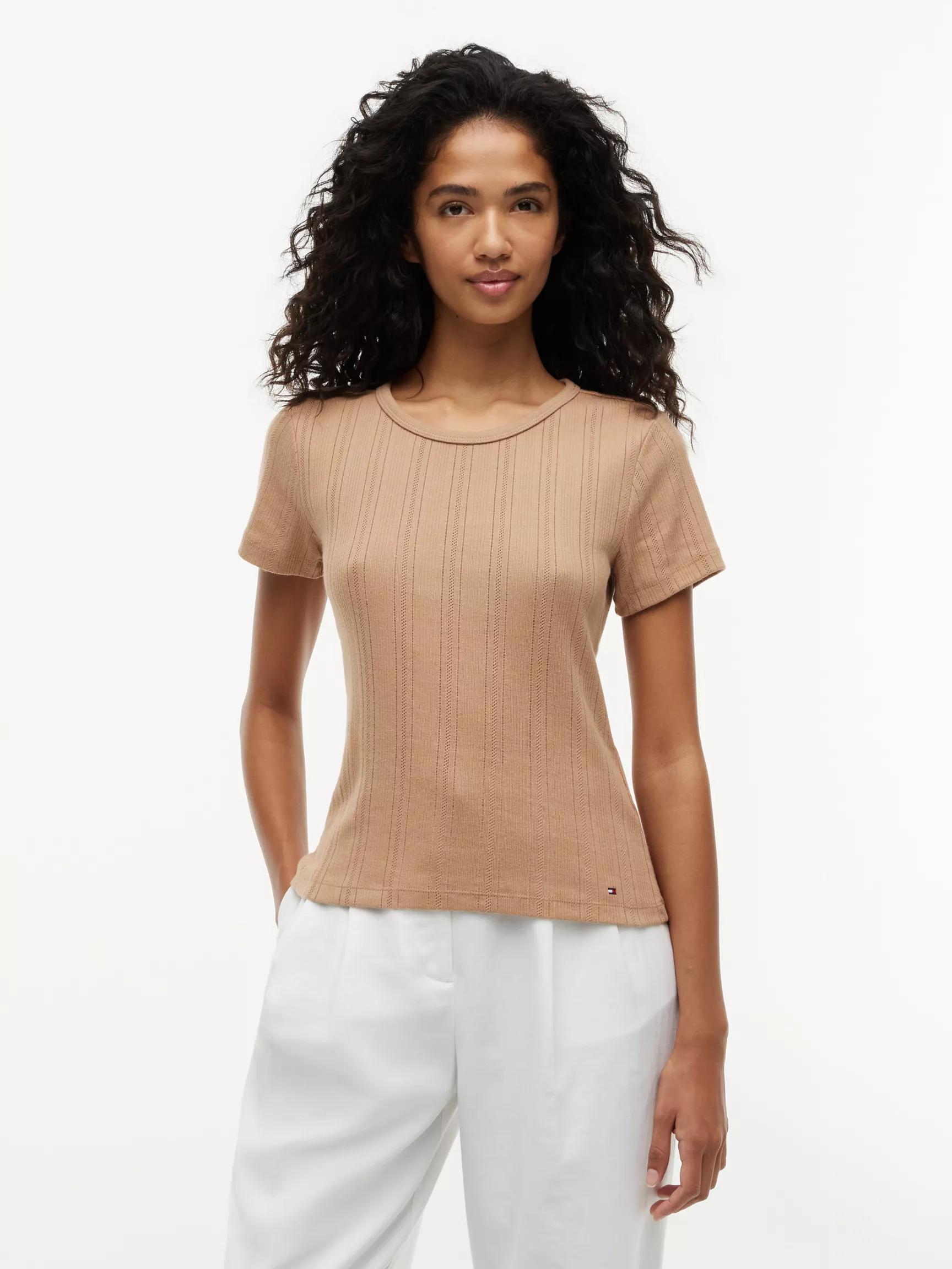 Slim Fit Pointelle Crewneck T-Shirt by TOMMY HILFIGER