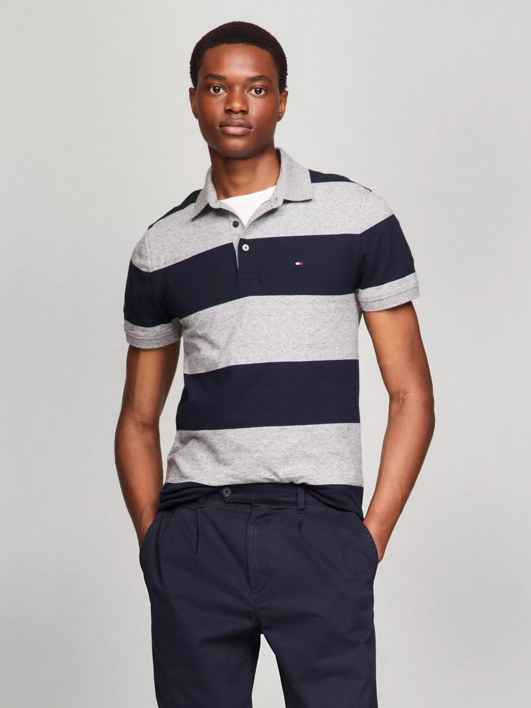Slim Fit Rugby-Stripe Polo by TOMMY HILFIGER