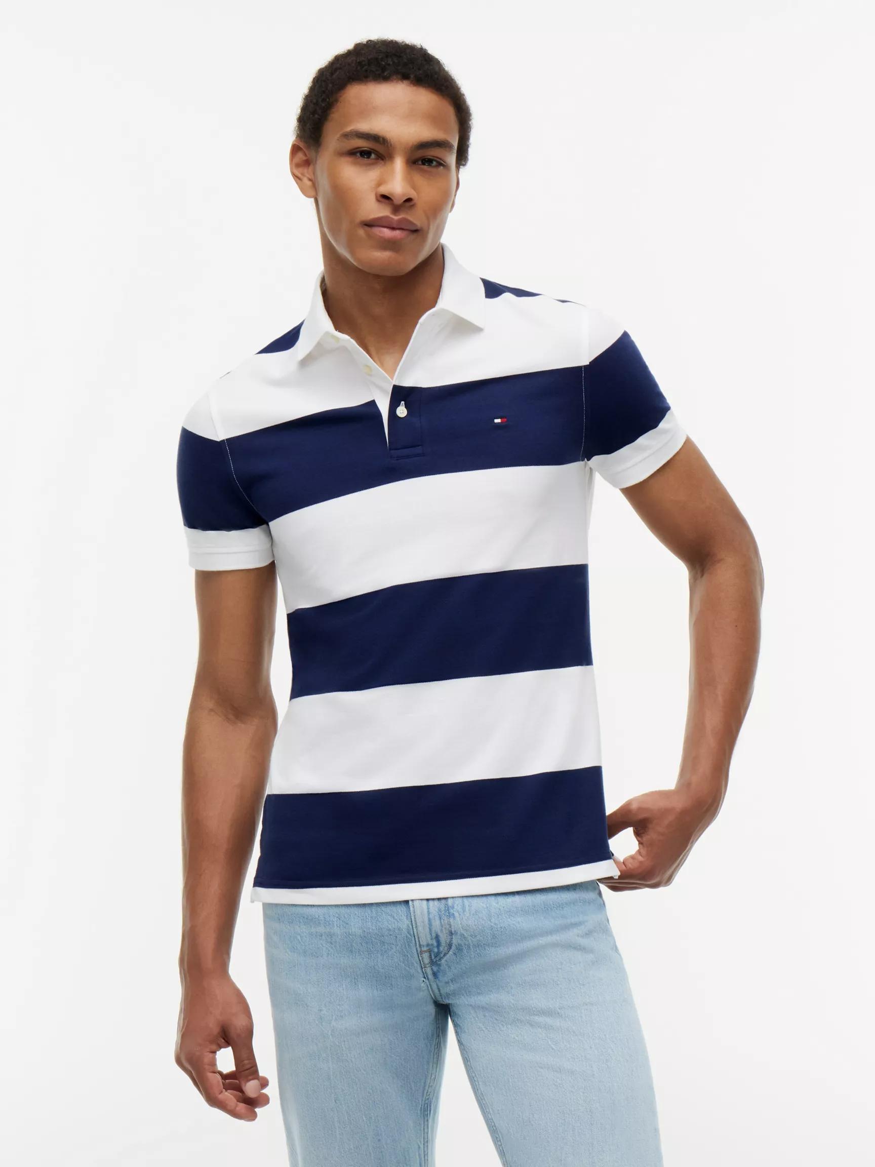 Slim Fit Rugby Stripe Polo by TOMMY HILFIGER