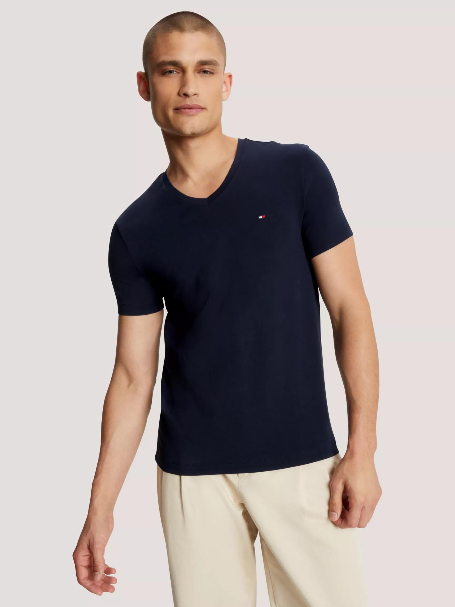 Slim Fit Solid V-Neck T-Shirt by TOMMY HILFIGER