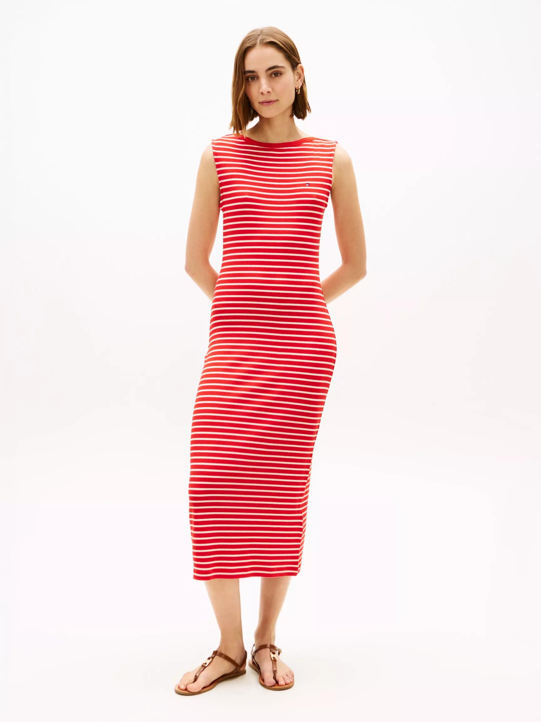 Slim Fit Stripe Boatneck Midi Dress by TOMMY HILFIGER