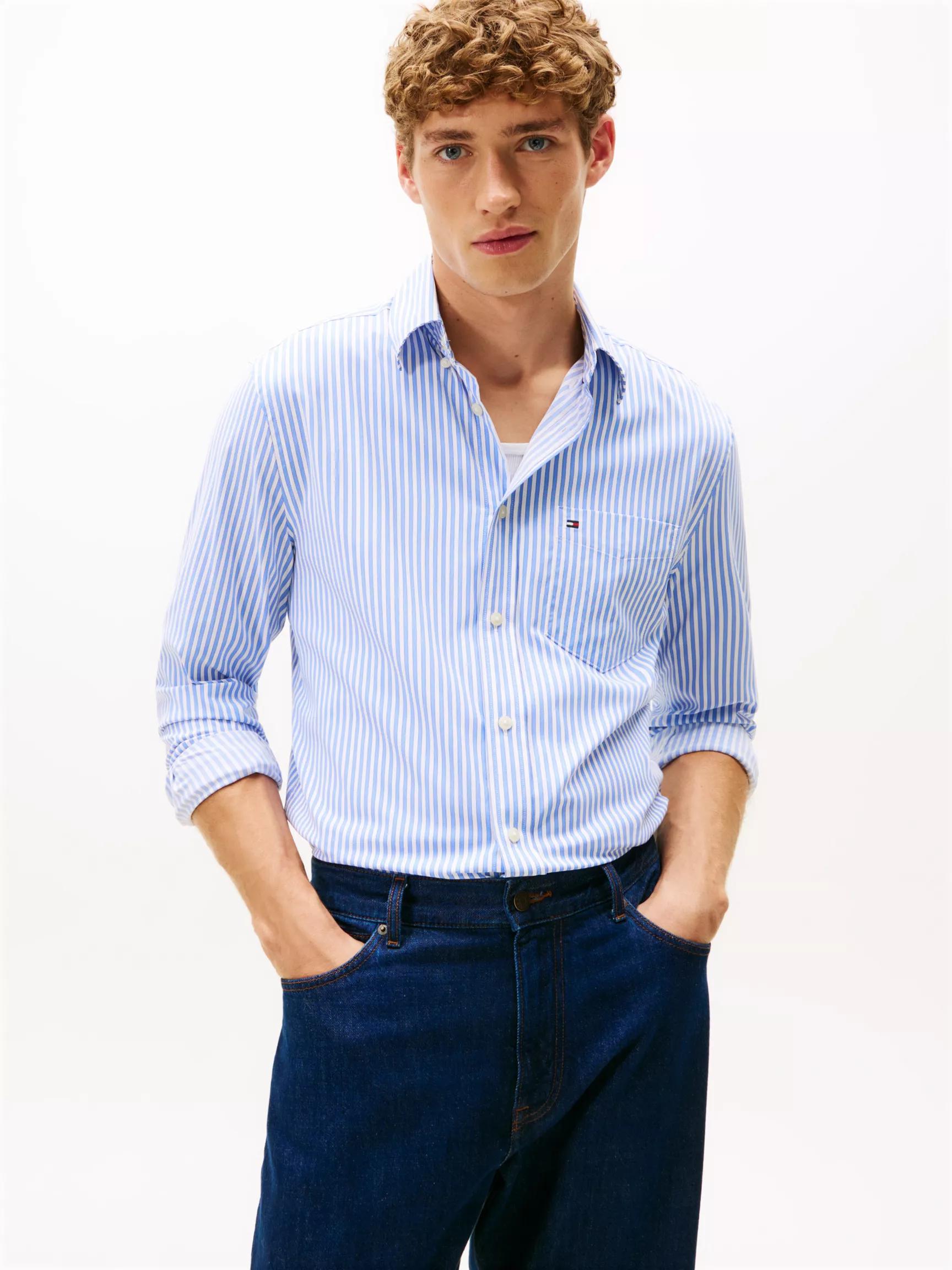 Slim Fit Stripe Performance Shirt by TOMMY HILFIGER