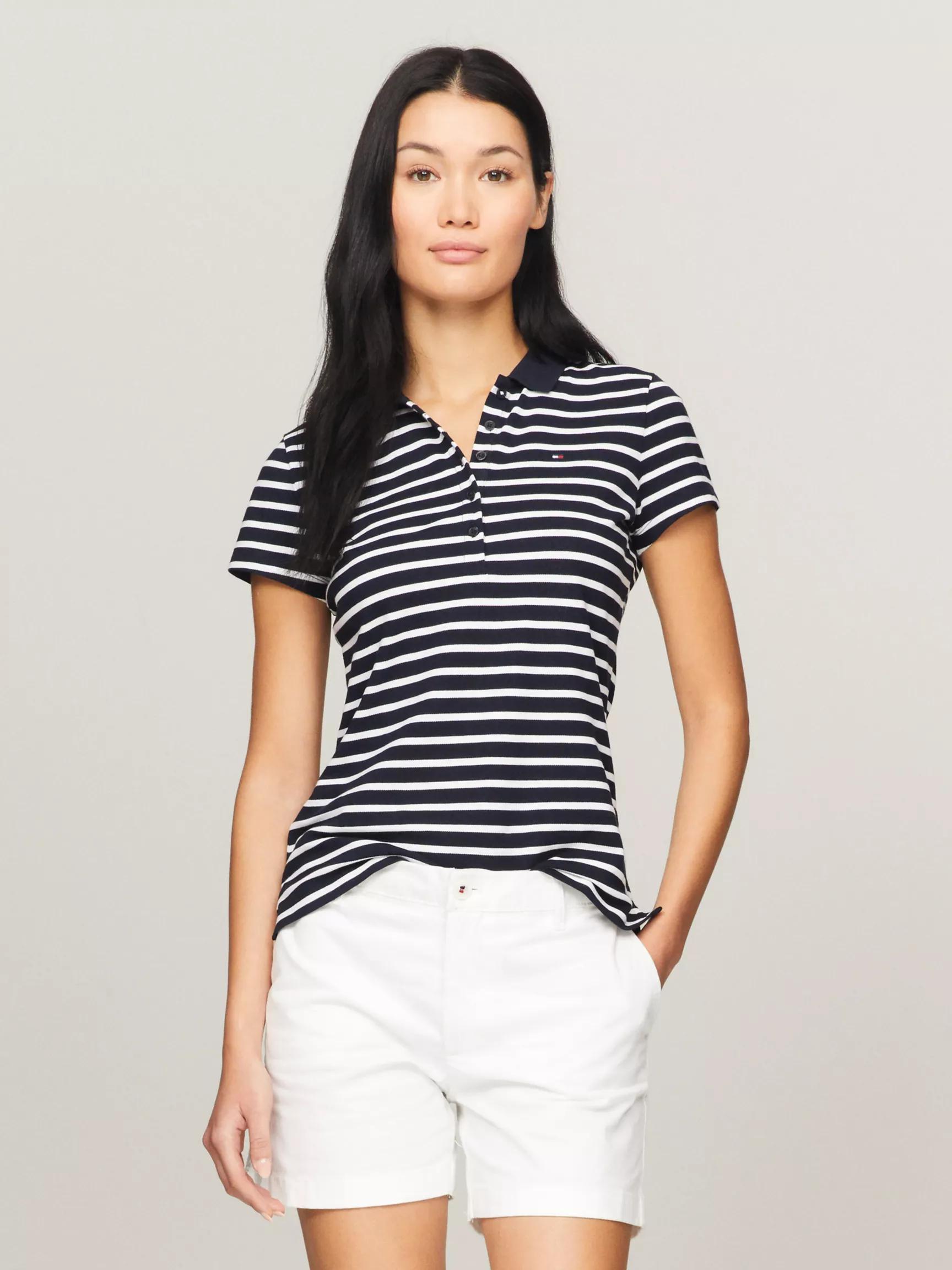 Slim Fit Stripe Stretch Cotton Polo by TOMMY HILFIGER