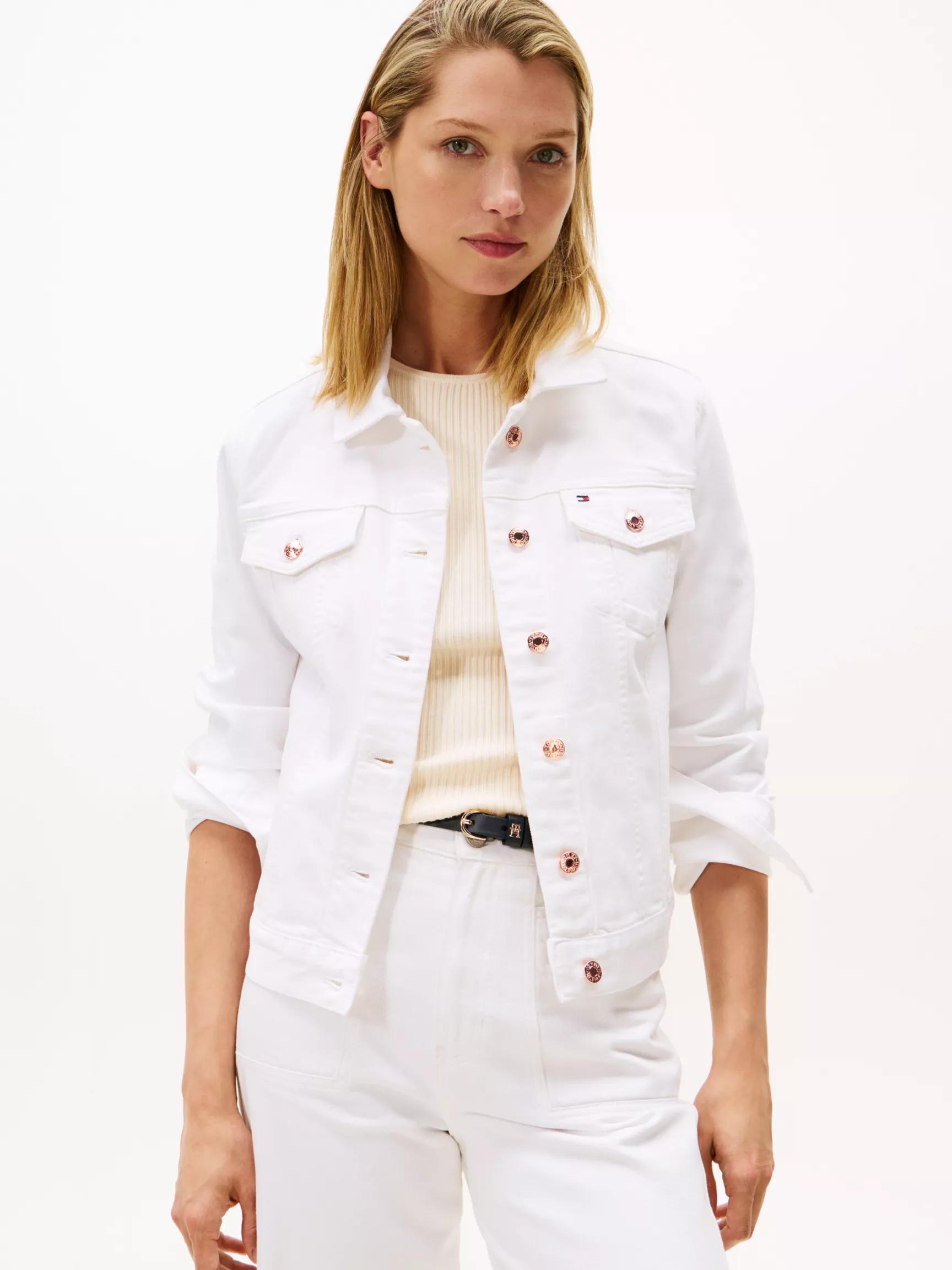 Slim Fit White Stretch-Denim Jacket by TOMMY HILFIGER