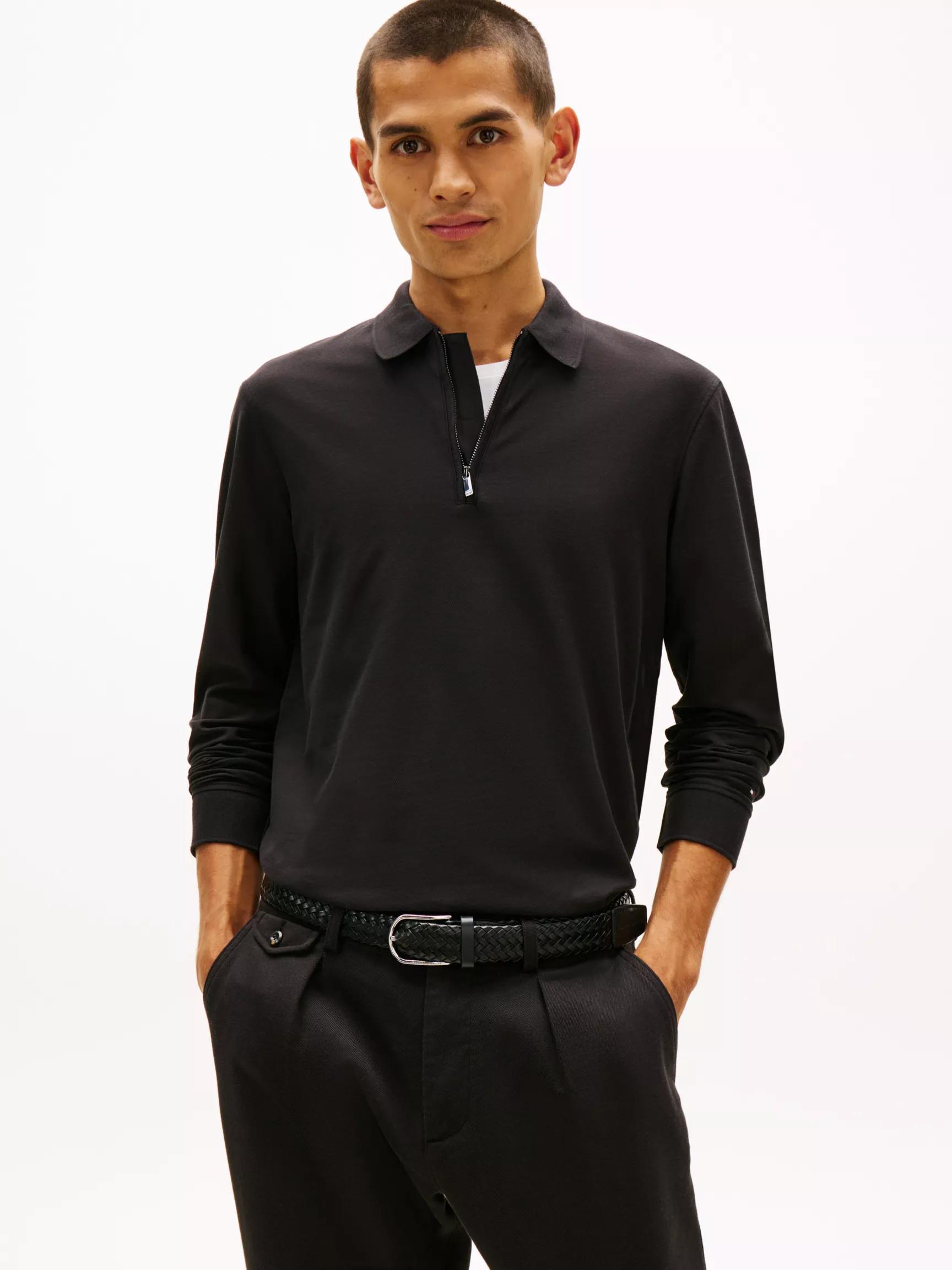 Smooth Cotton Performance Zip Polo by TOMMY HILFIGER