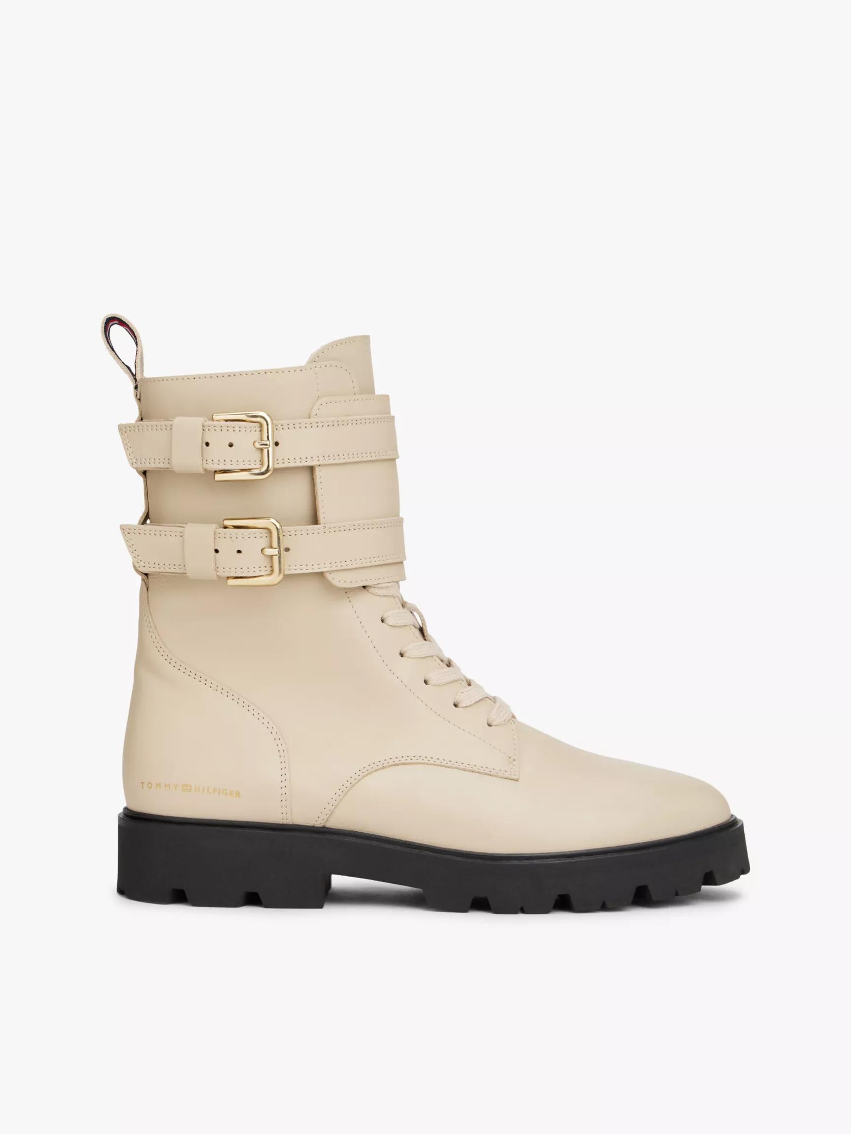 Smooth Leather Buckle Strap Biker Boot by TOMMY HILFIGER