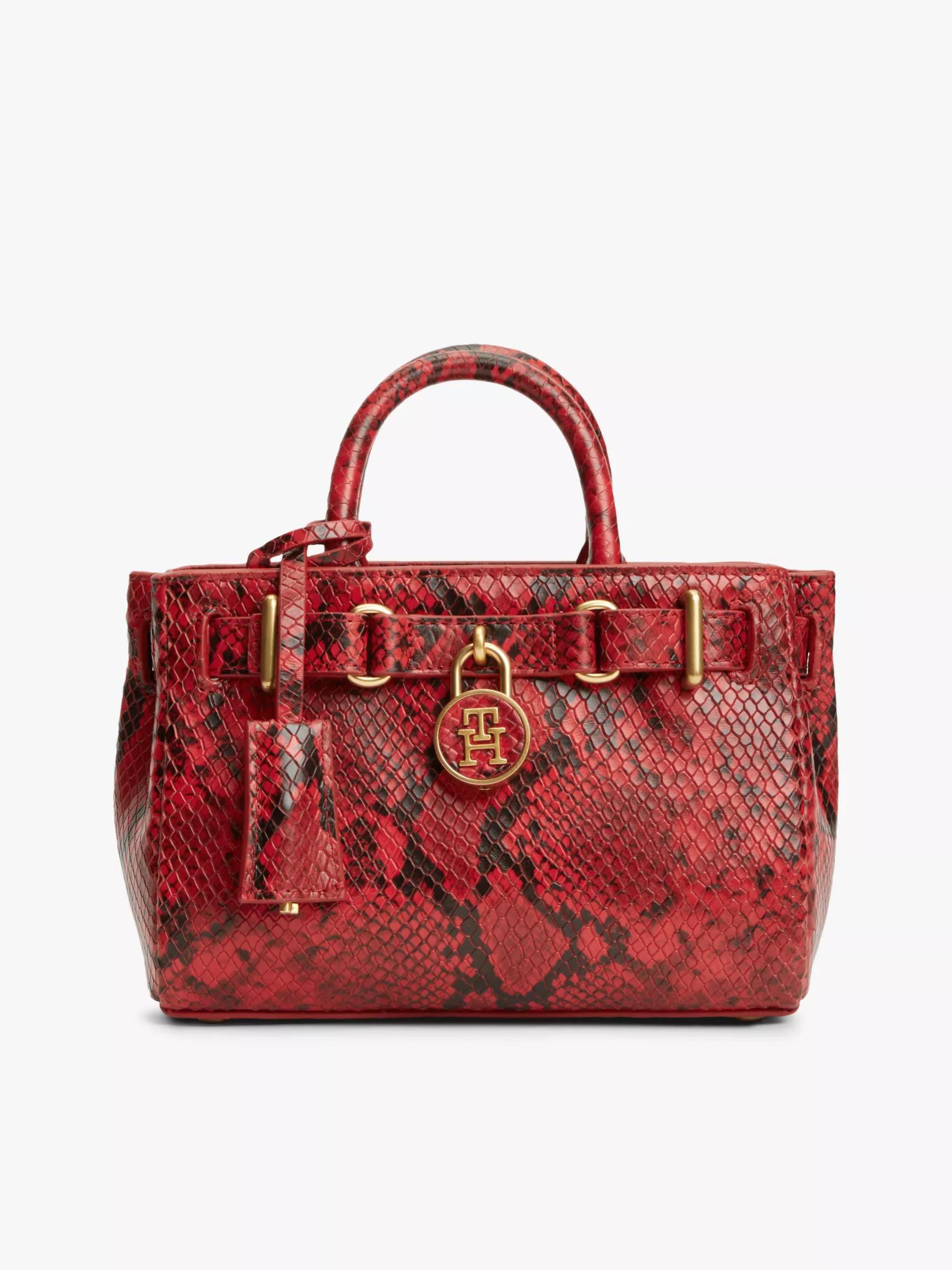 Snake-Embossed Leather Micro Tote Bag by TOMMY HILFIGER