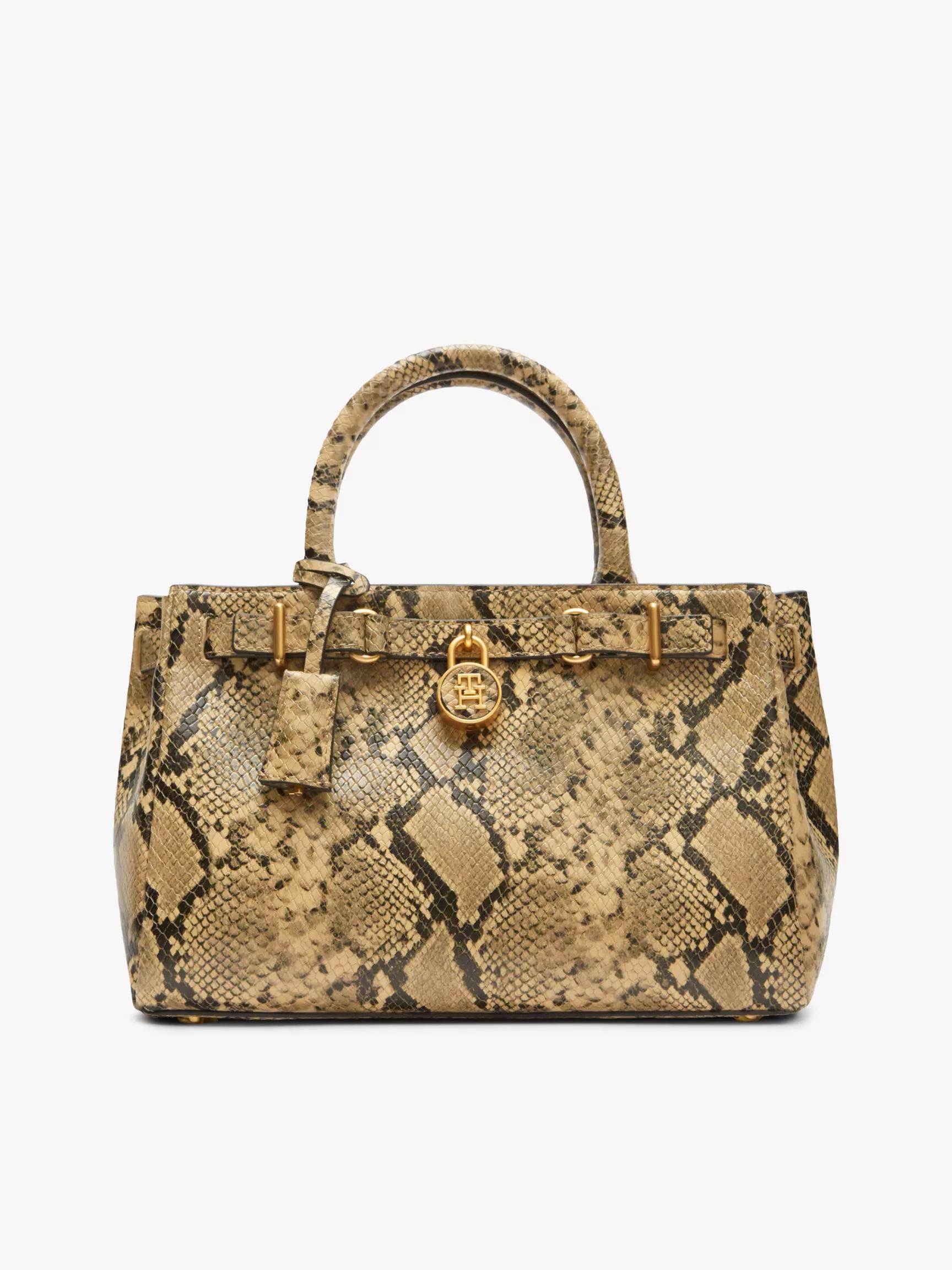 Snake-Embossed Leather Mini Tote Bag by TOMMY HILFIGER
