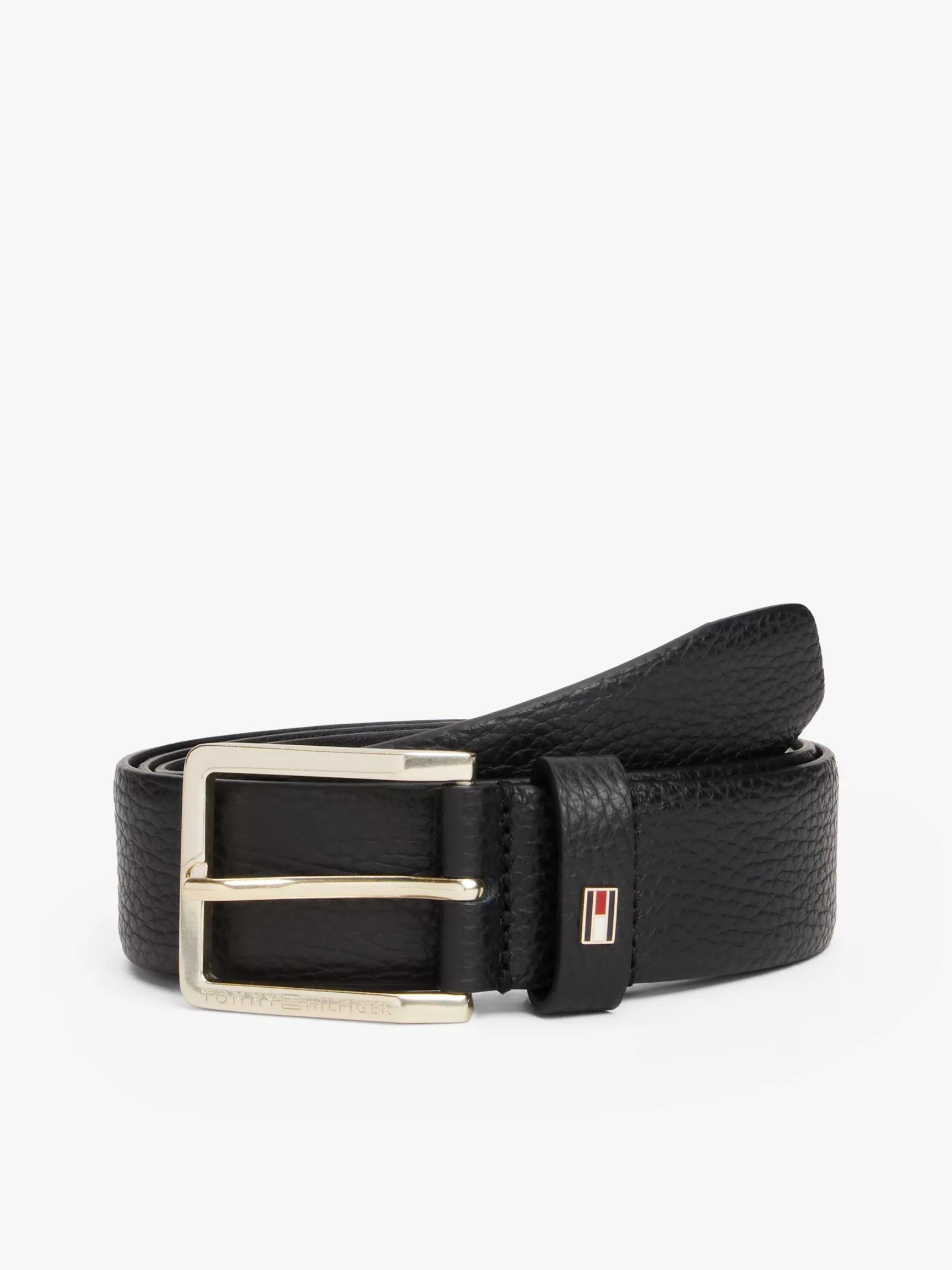 Square-Buckle Pebbled Leather Belt by TOMMY HILFIGER