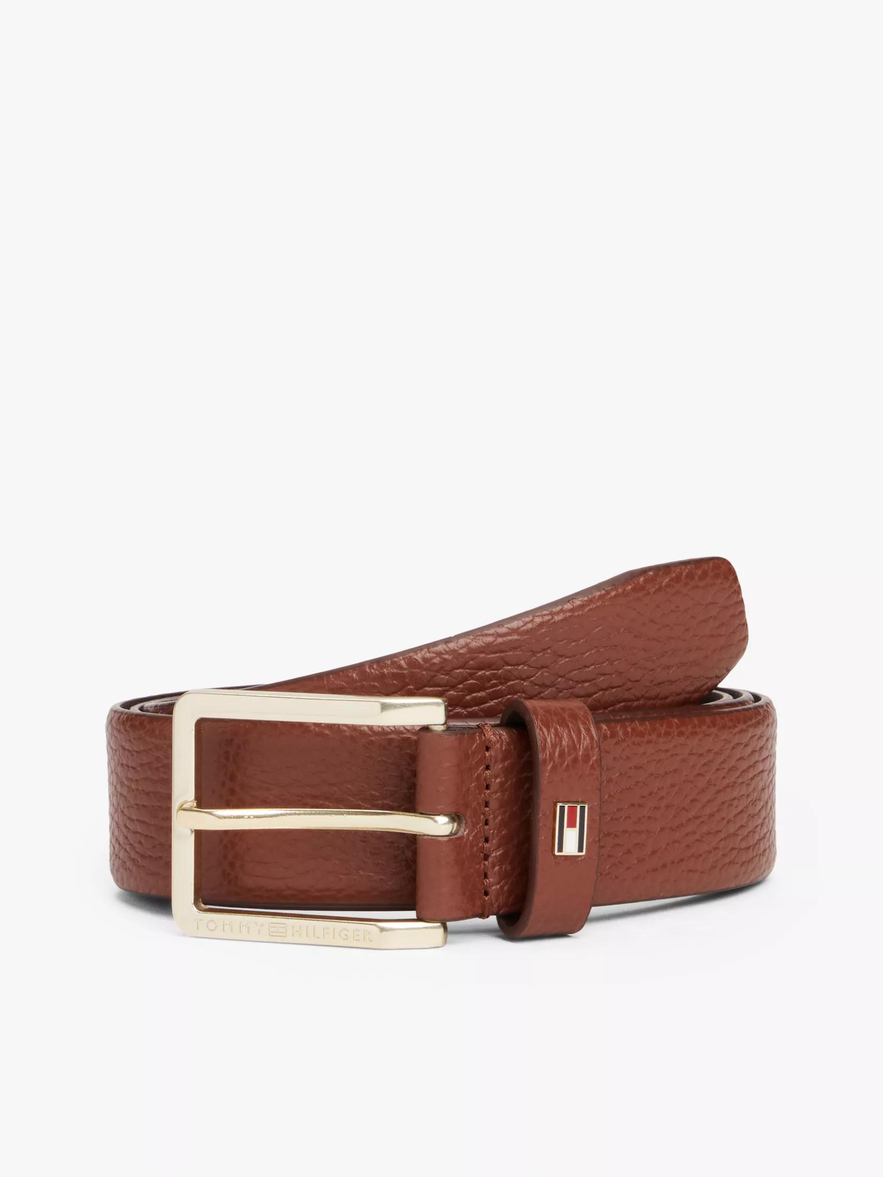 Square-Buckle Pebbled Leather Belt by TOMMY HILFIGER
