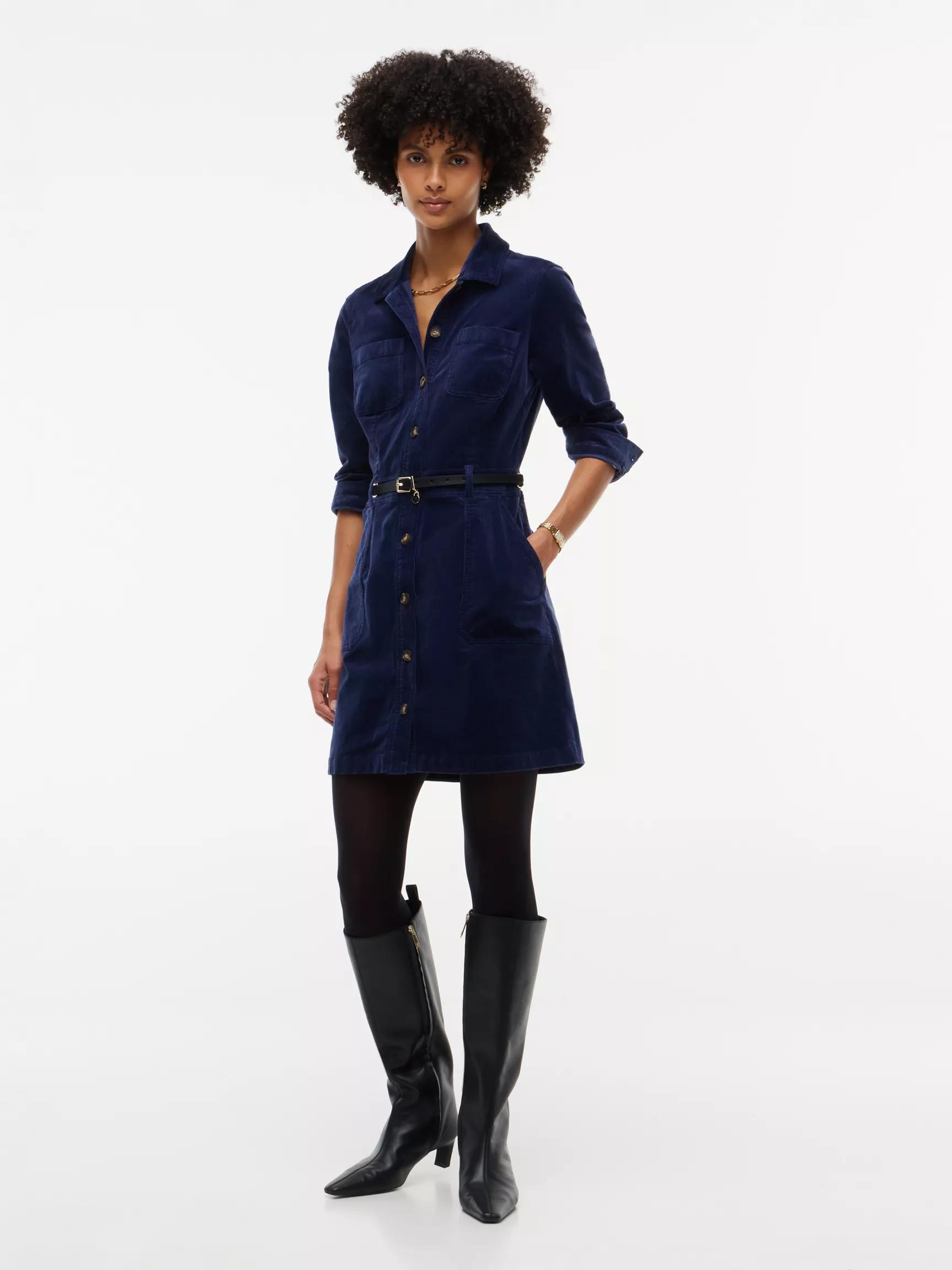 Stretch Corduroy Utility Mini Dress by TOMMY HILFIGER