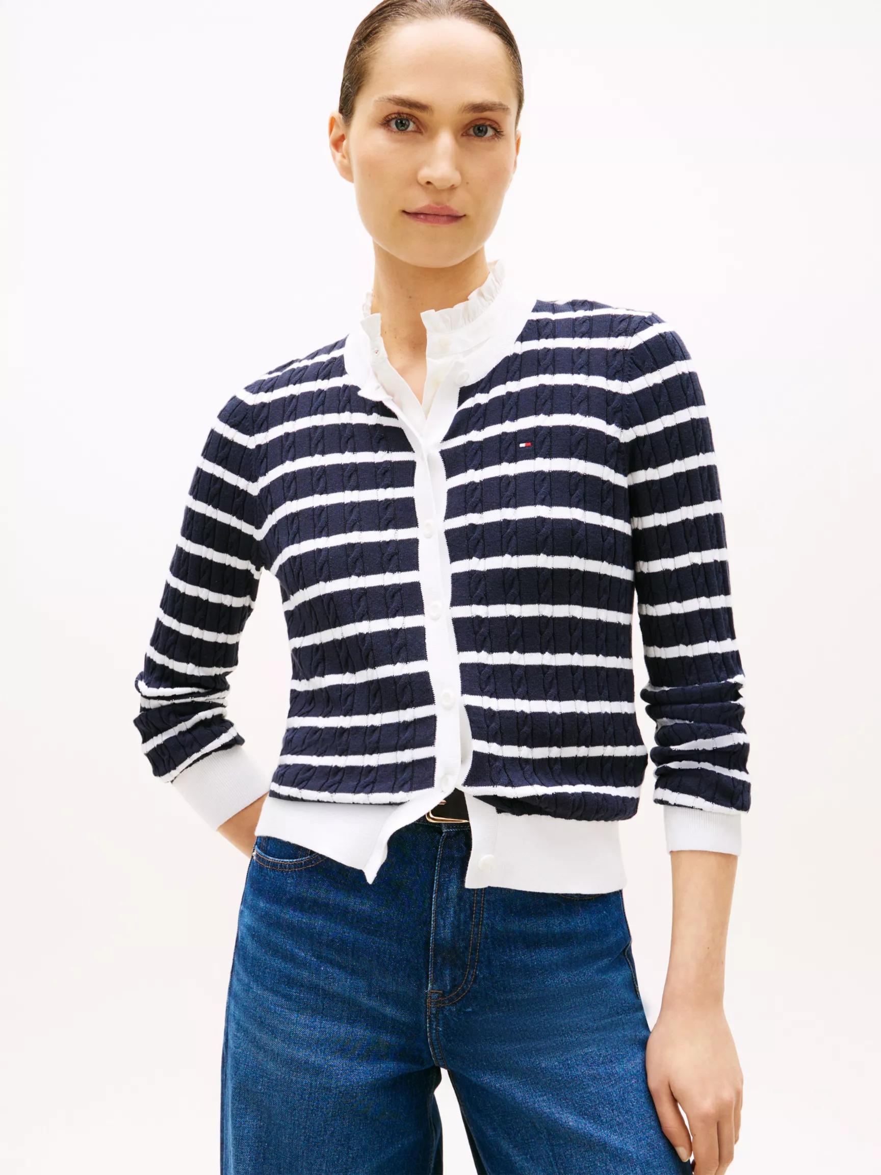 Stripe Cable Knit Cardigan by TOMMY HILFIGER
