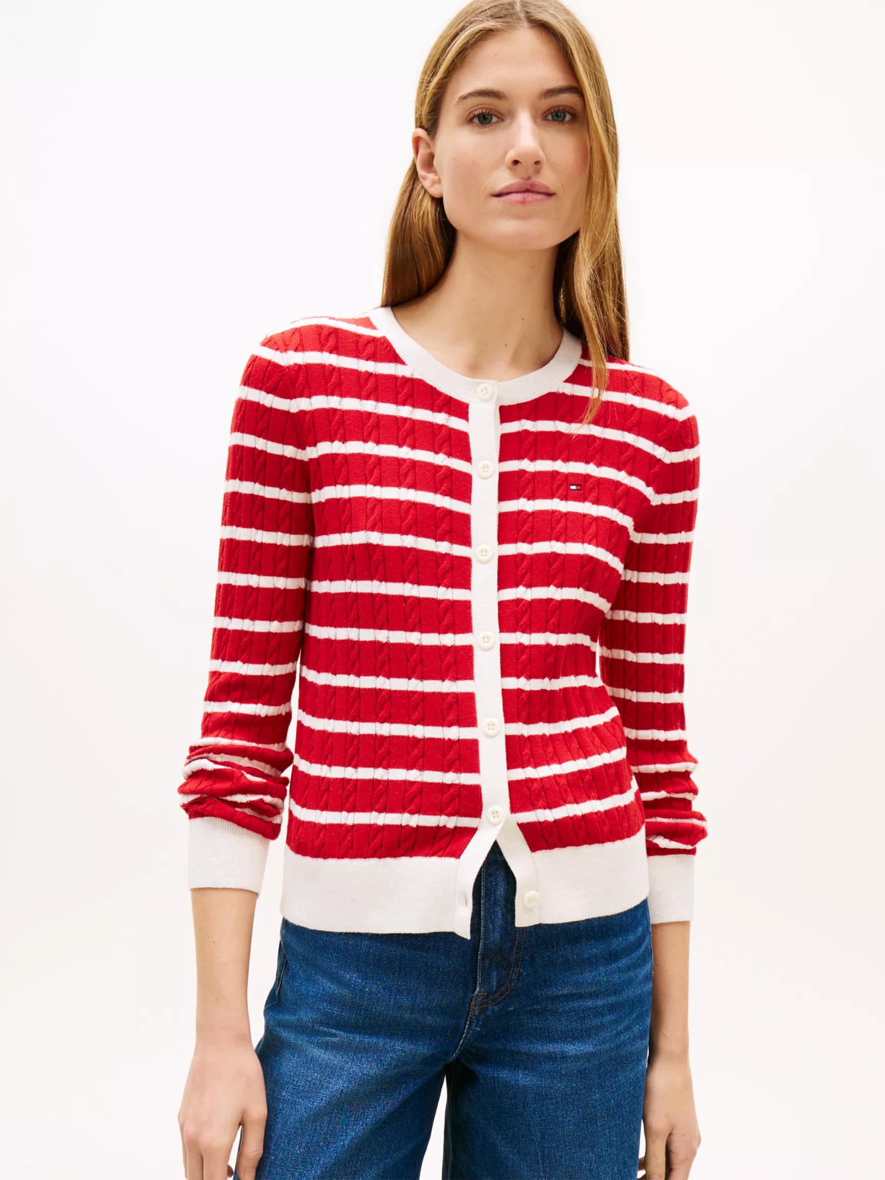 Stripe Cable Knit Cardigan by TOMMY HILFIGER