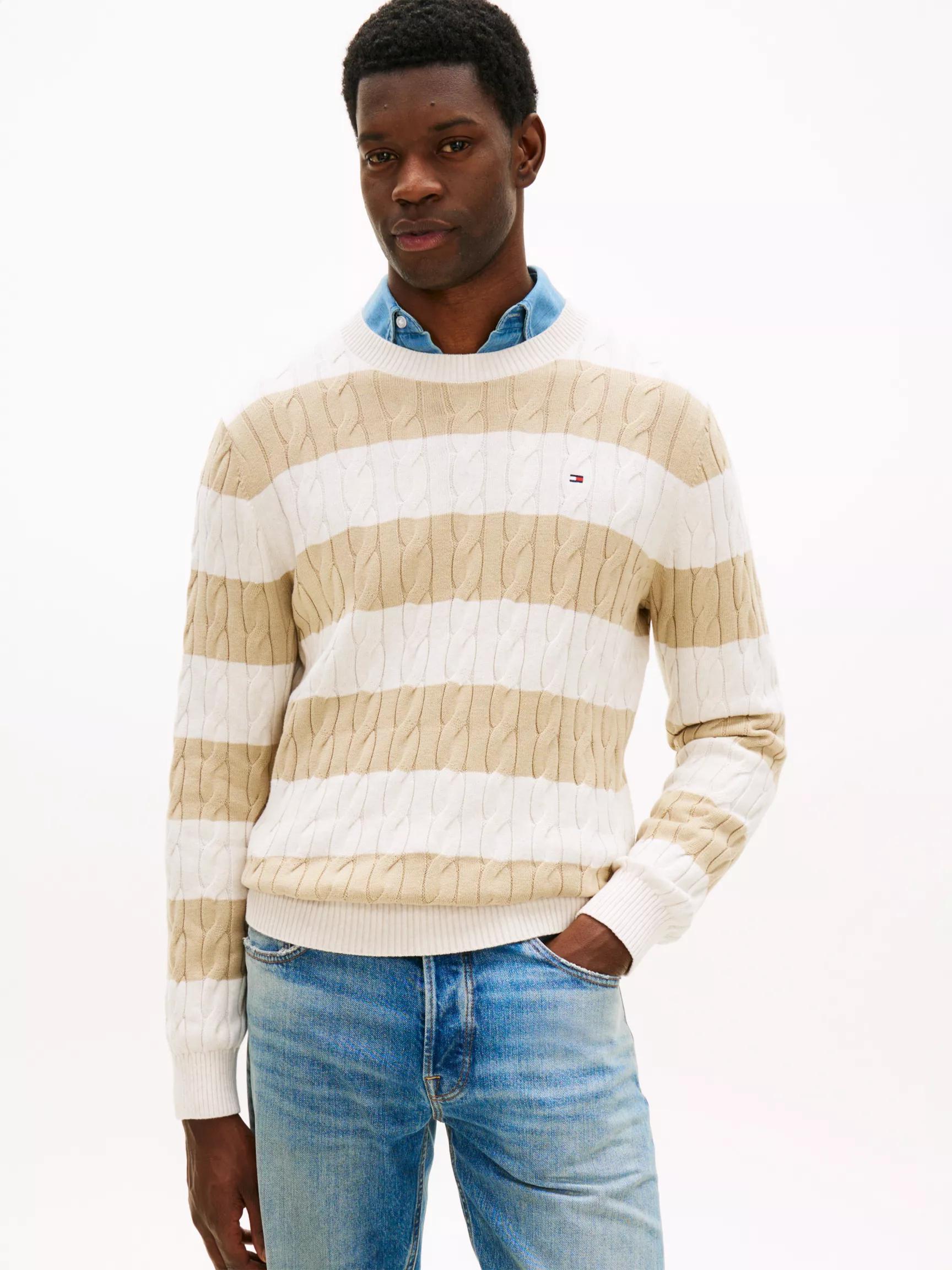 Stripe Cable Knit Sweater by TOMMY HILFIGER
