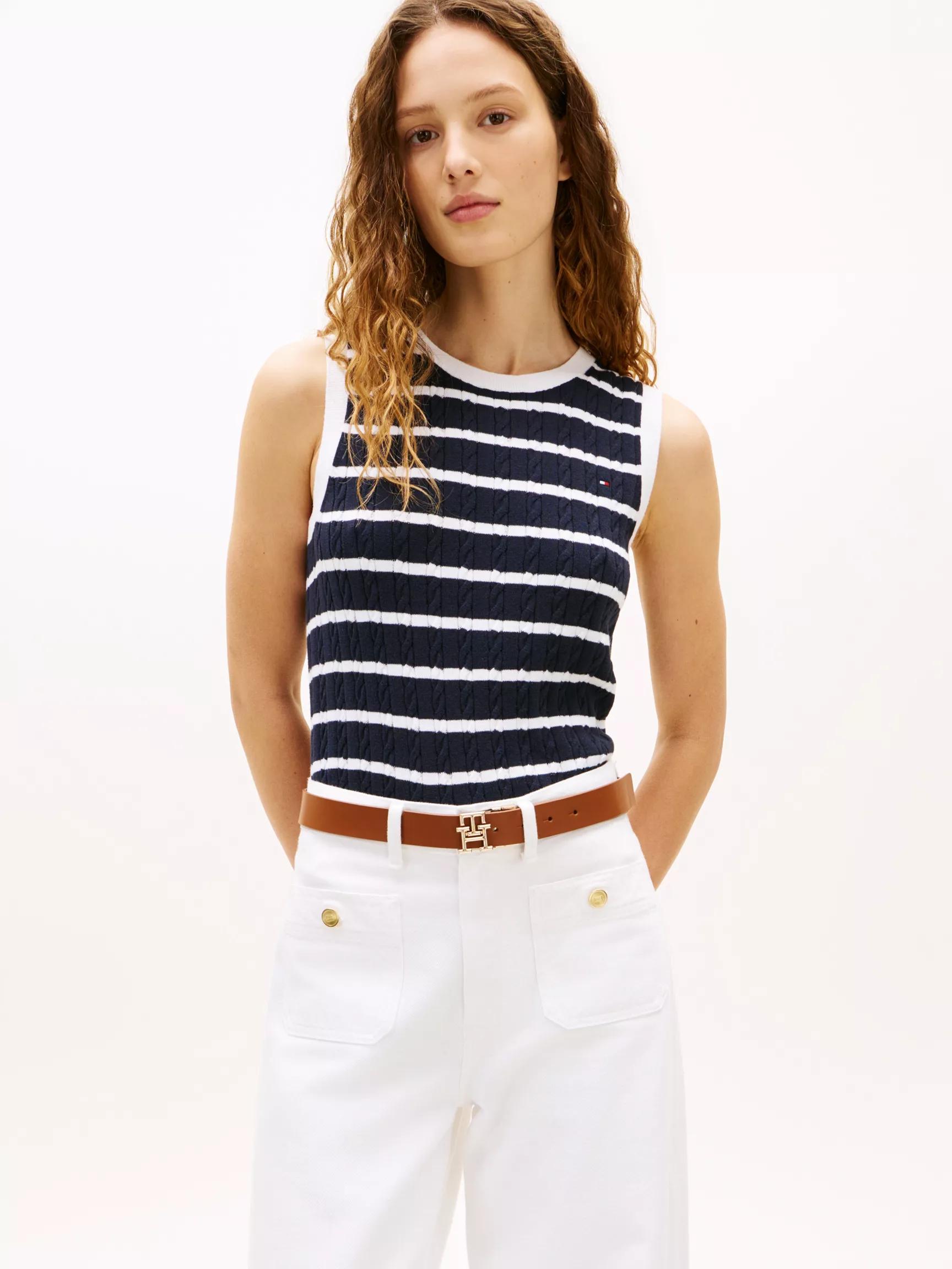 Stripe Cable Knit Sweater Vest by TOMMY HILFIGER
